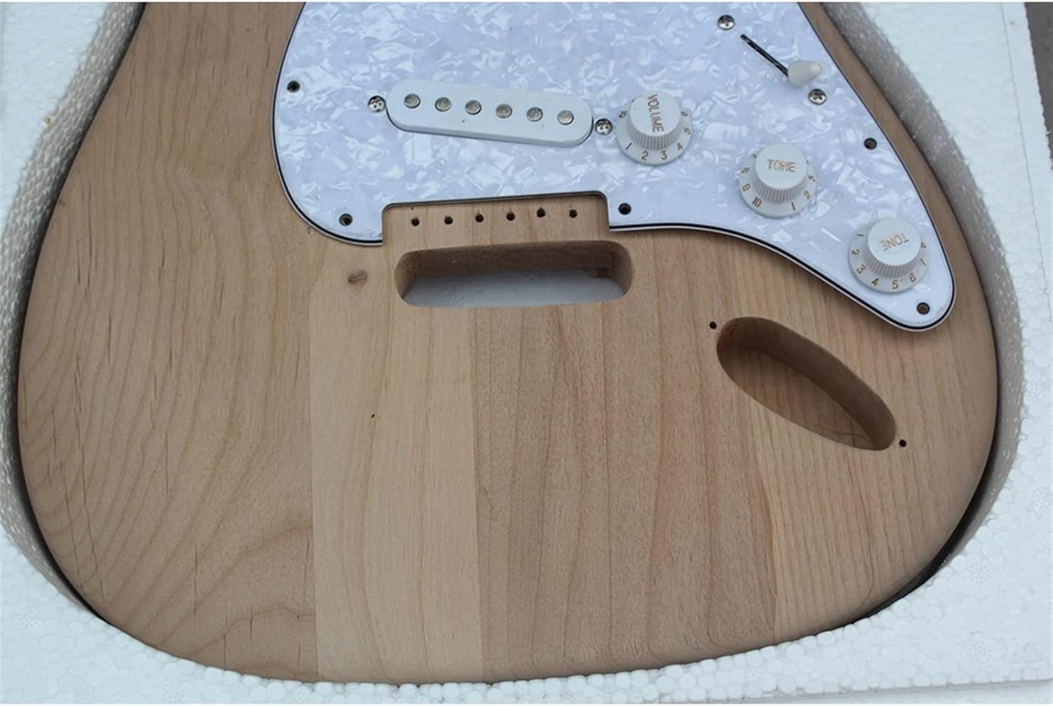 TSTS 6-String Electric Guitar Semi-Finished Products with A Full Set Gold Plated of Accessories Self-Assembly Unfinished Electric Guitar Kit