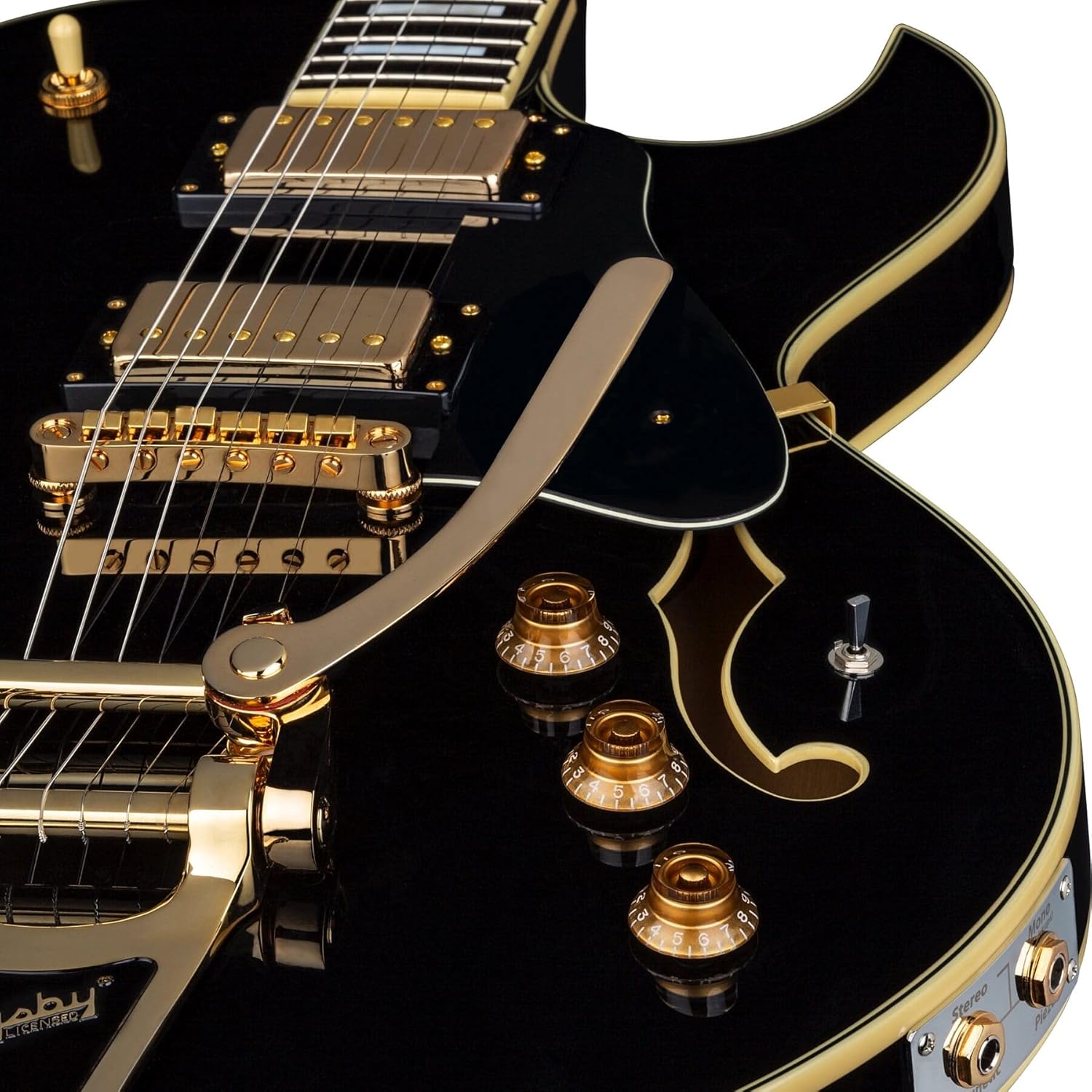 Dean Colt with Bigsby & Piezo Semi-Hollowbody Guitar Classic Black, COLT B CBK