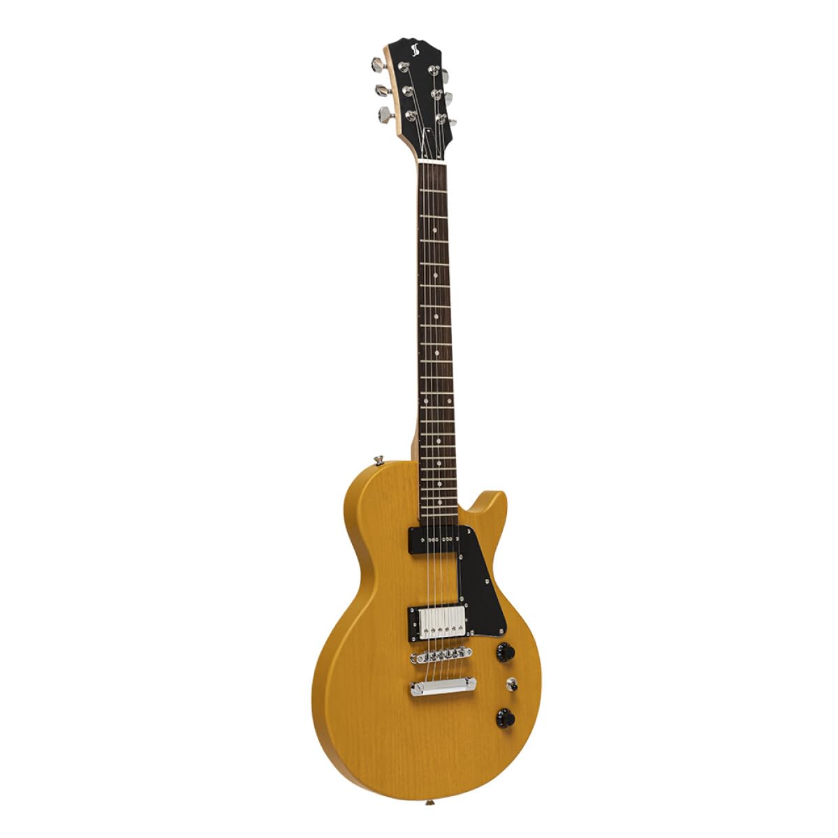 Stagg SEL-HB90 VYL Standard Series Electric Guitar l Solid Mahogany Body l Flat Top l Vintage Yellow Finish