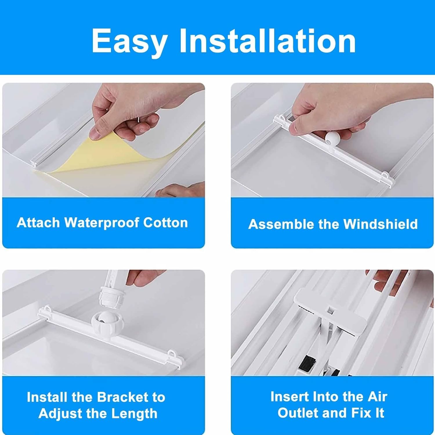 Adjustable Air Conditioning Baffle, Home Air Conditioner Deflector, Universal Air Conditioning Windshield Redirector, for Cooling & Heating Systems