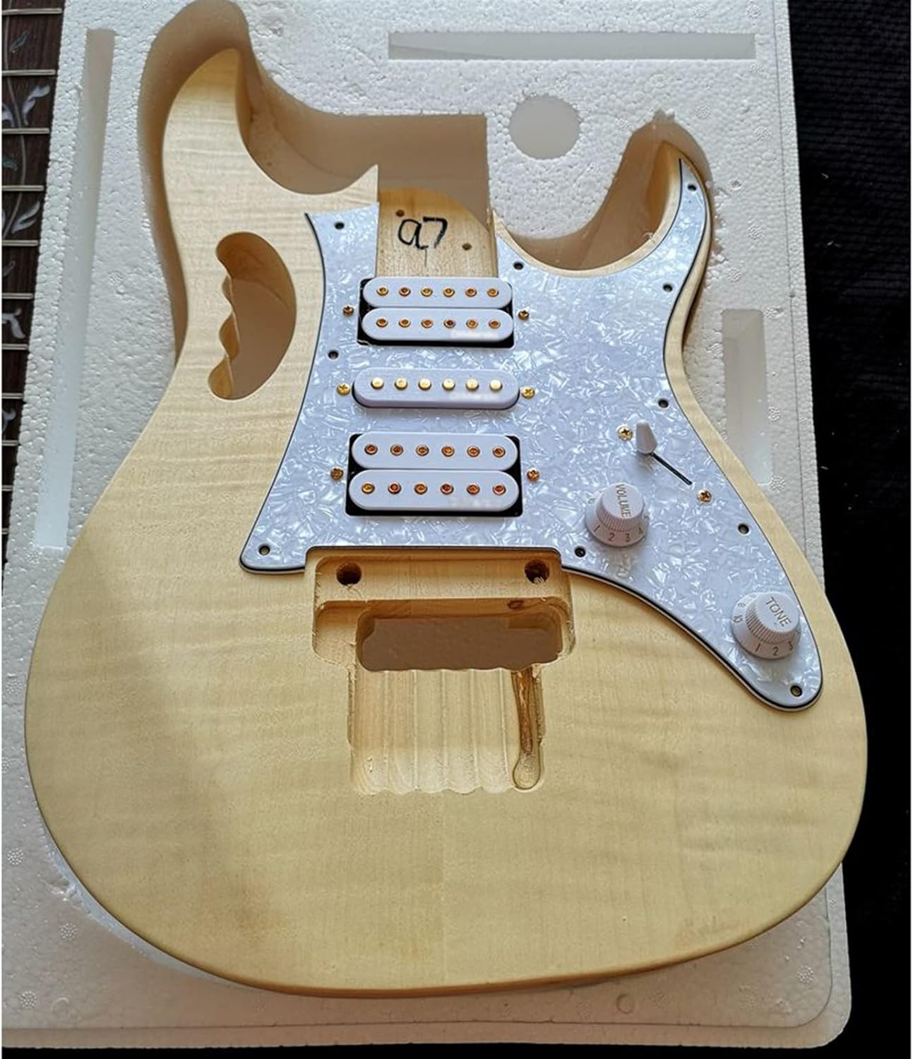 Unfinished Guitar Body Kit Basswood Body Rosewood Fingerboard Complete Electric Guitar Building Kit Unfinished Guitar Set