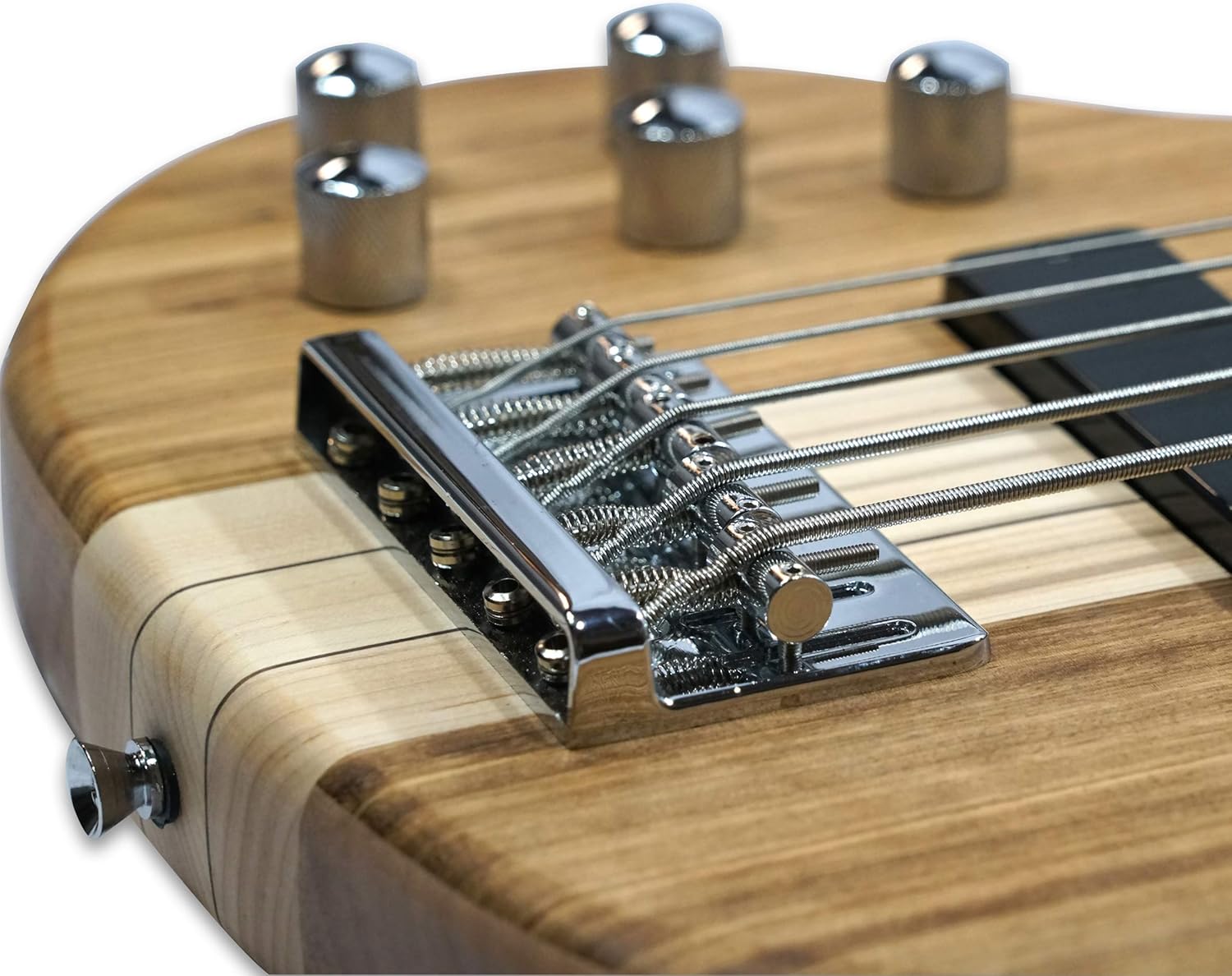 Left-handed 5 String Electric Bass Guitar Millettia Laurentii+Okoume body maple