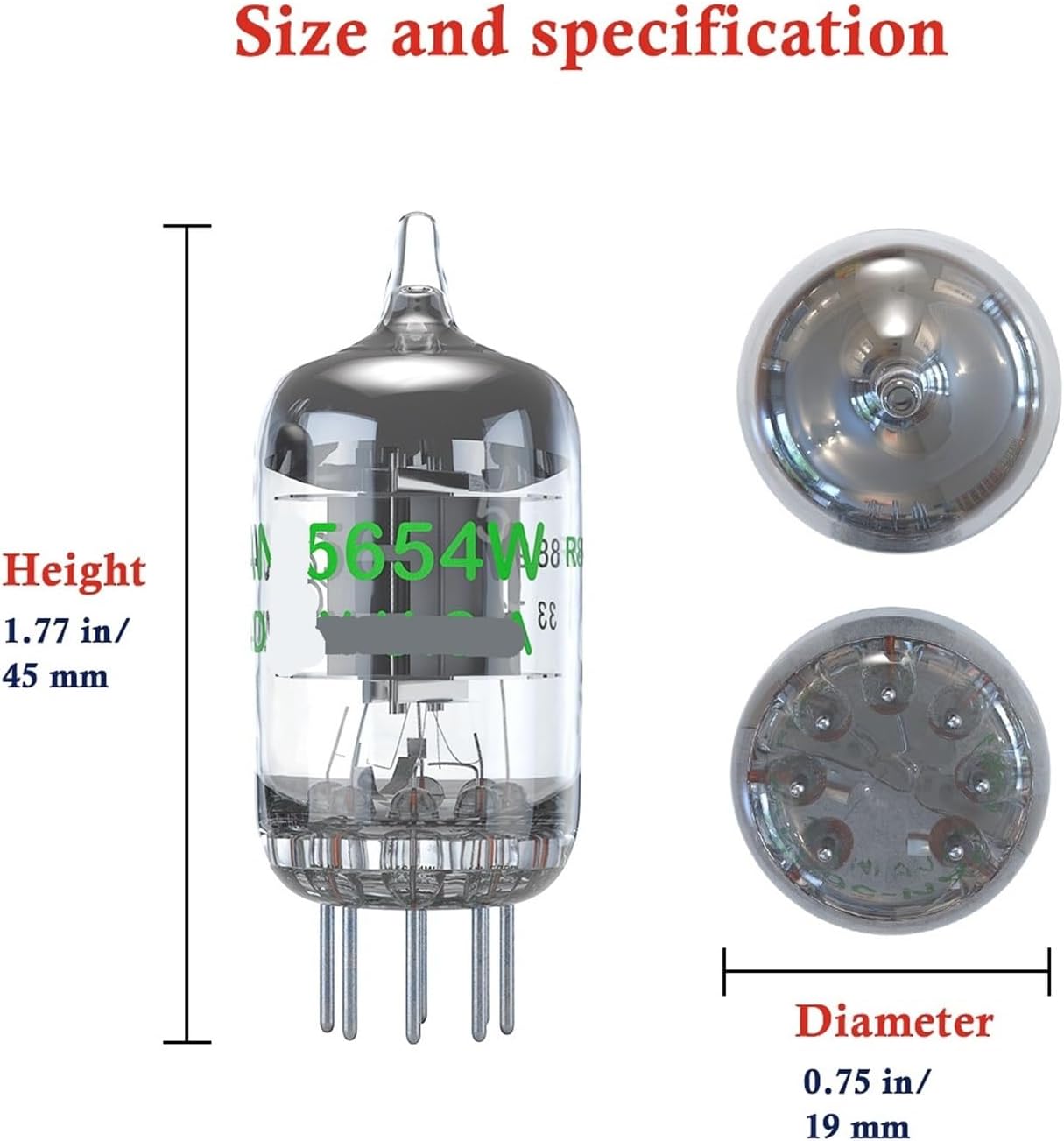 2pcs 5654W Vacuum Tube 7 pin Upgrade Version 6AK5 6J1 6J1P EF95 paired Tube for Audio Amplifier