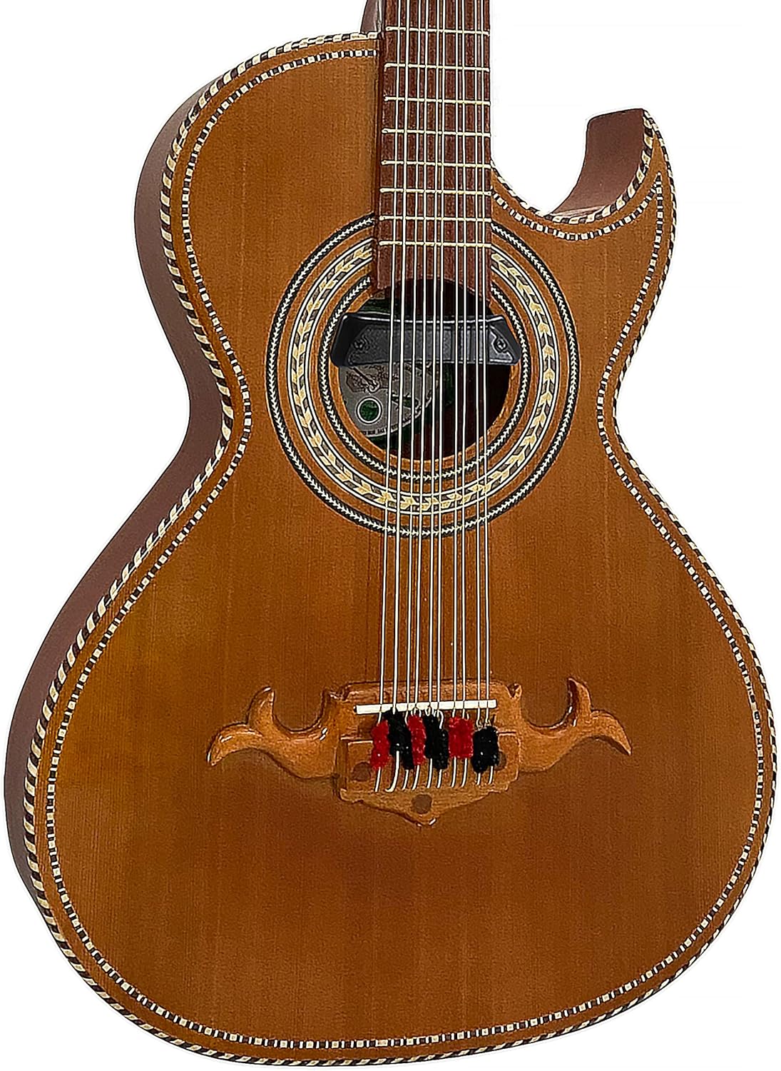 D'Luca Paracho 10-String Bajo Quinto Acoustic-Electric Right-Handed Brown (DL-PQ1-EQ-BW)