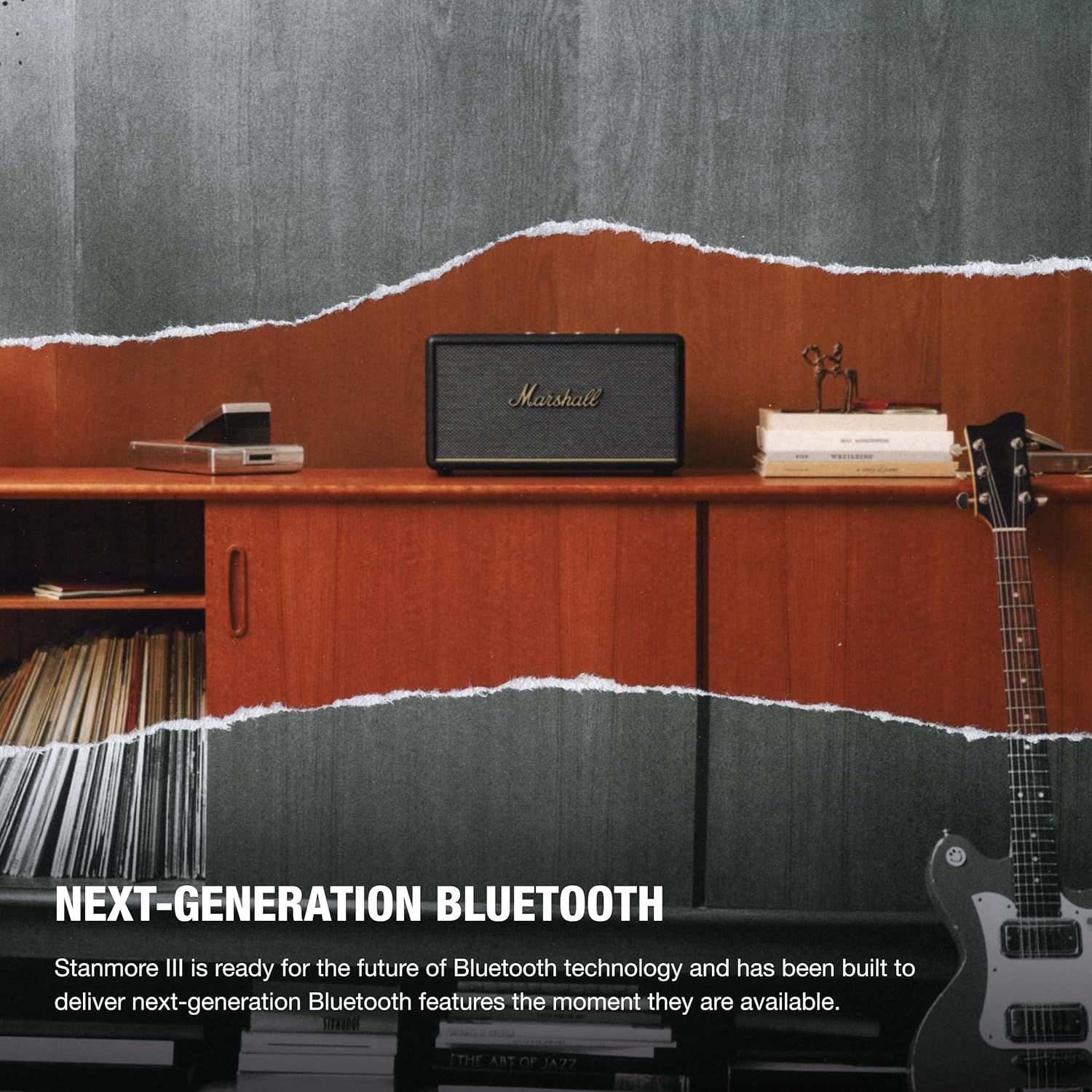 Marshall Stanmore III Bluetooth Home Speaker - Loud Stereo Sound with Bass and Treble Controls | Plug-in Powered | Record Player Compatible | RCA and 3.5 mm Aux Inputs - Black