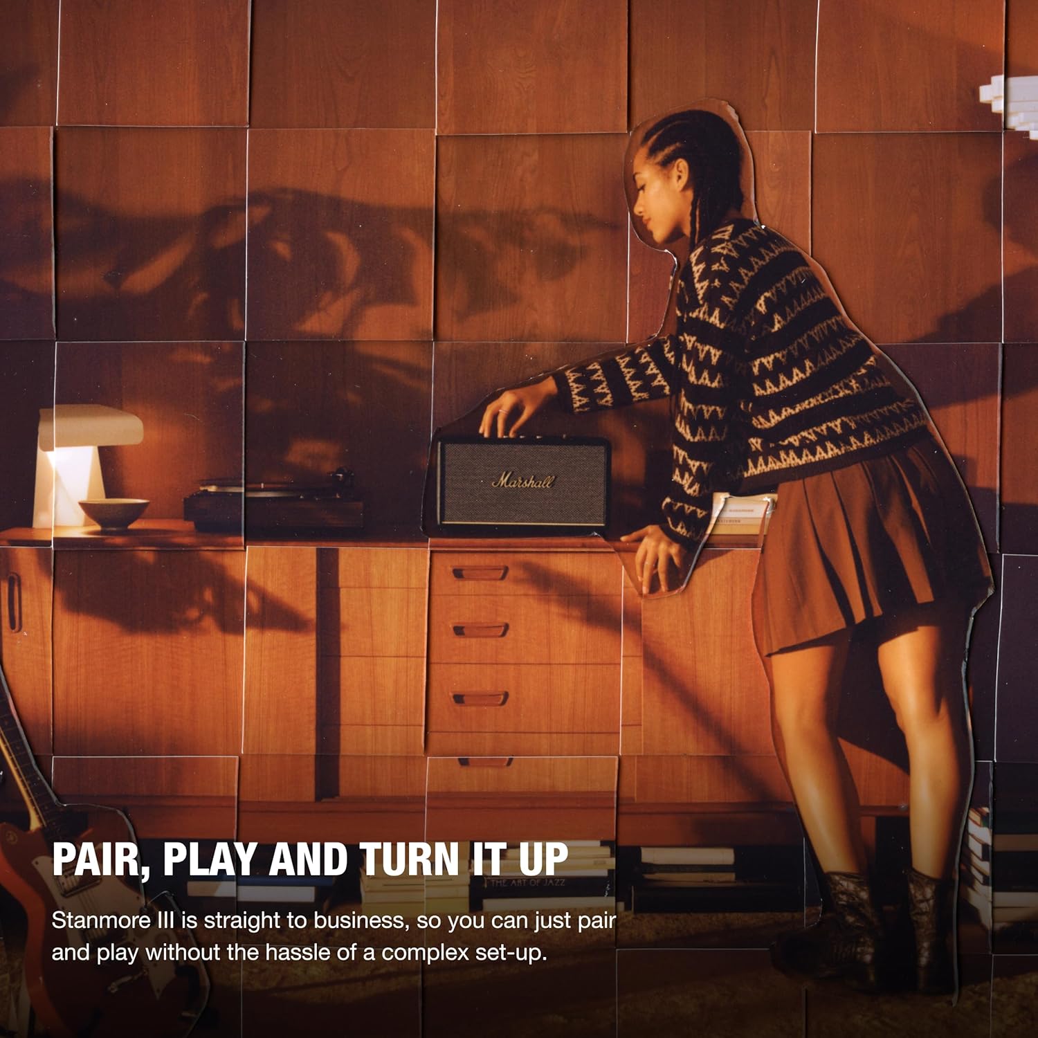 Marshall Stanmore III Bluetooth Home Speaker - Loud Stereo Sound with Bass and Treble Controls | Plug-in Powered | Record Player Compatible | RCA and 3.5 mm Aux Inputs - Black