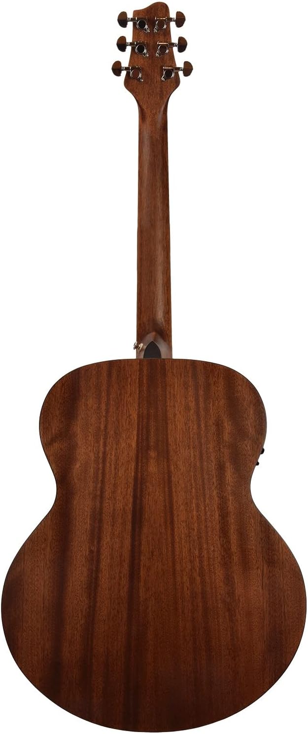Sawtooth Mahogany Series Solid Mahogany Top Acoustic-Electric Jumbo Guitar with Hard Case & Pick Sampler