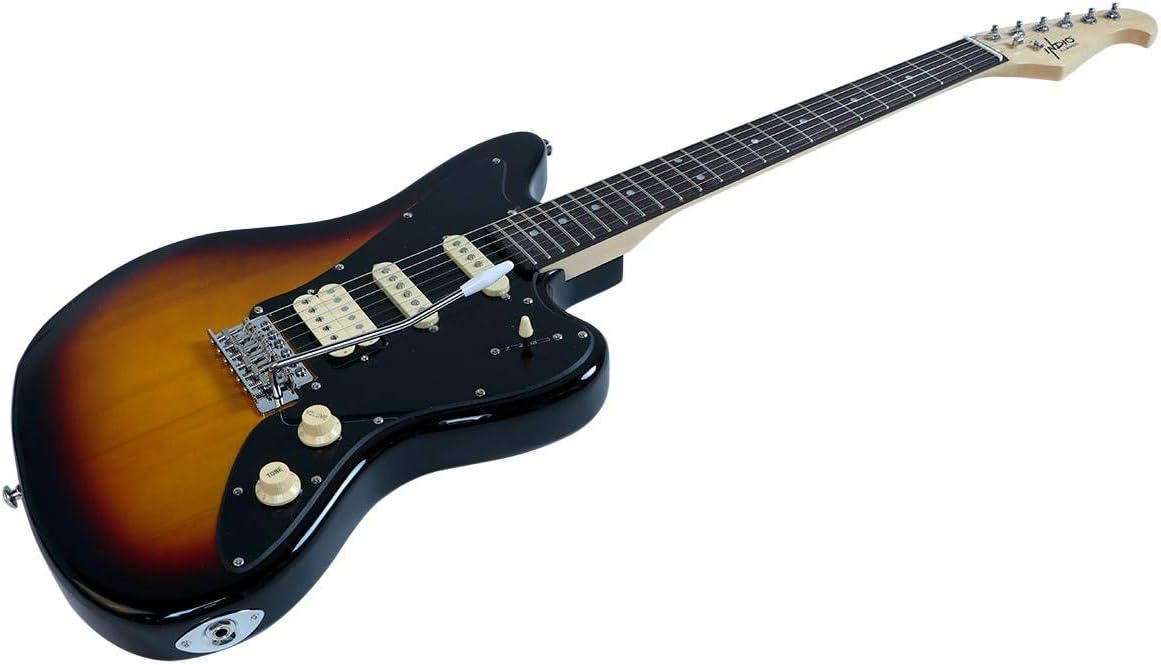 Monoprice Offset OS20 Classic Electric Guitar - Right Handed, Basswood Body, Gig Bag, Sunburst - Indio Series