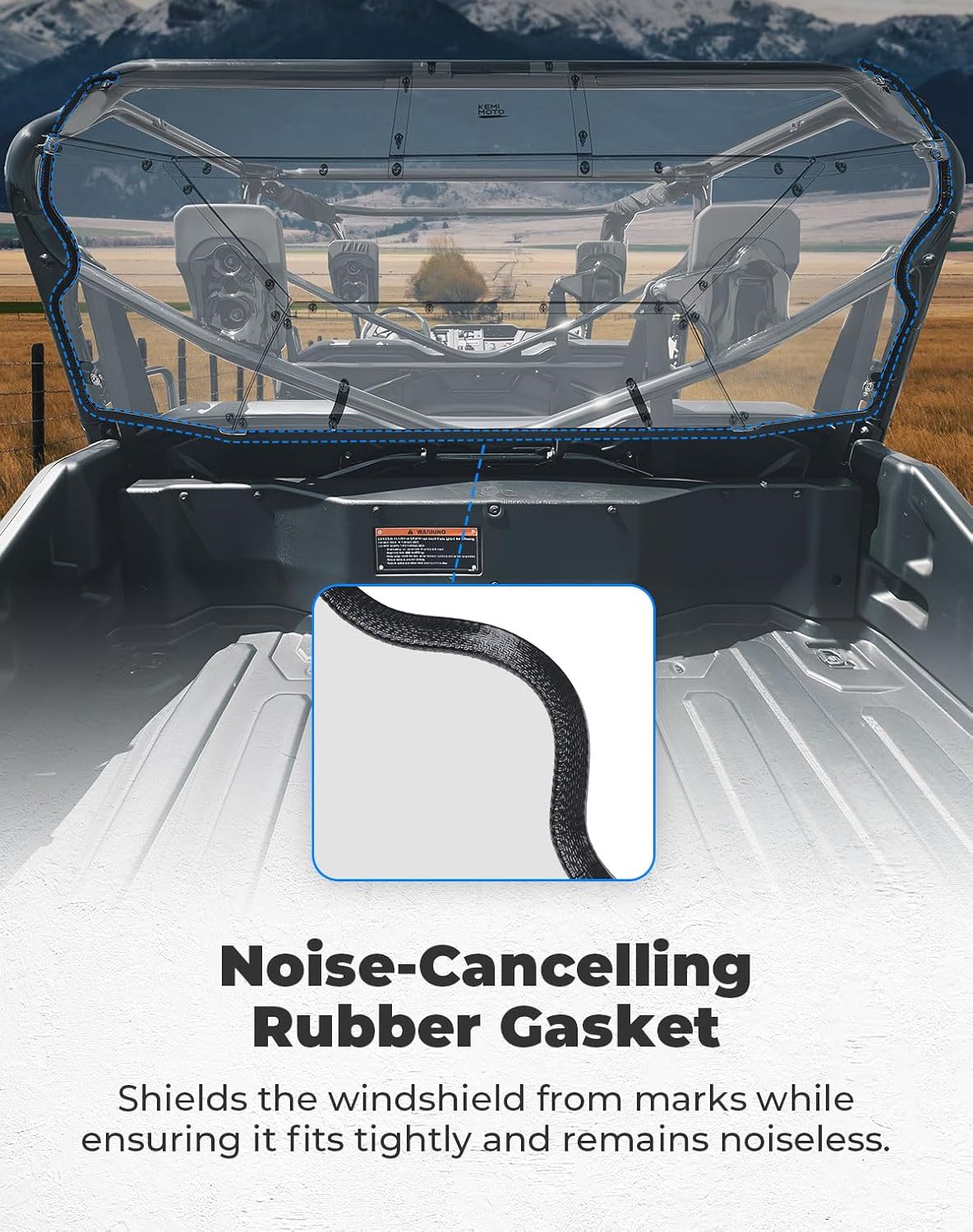 KEMIMOTO Scratch-Resistant Rear Windshield Compatible with 2023 2024 2025 Pioneer 1000-6, Better Sealing, No Water Leak, 1/5’’ Thick PC Material UTV Back Window, 9-Piece Assembly, Accessories