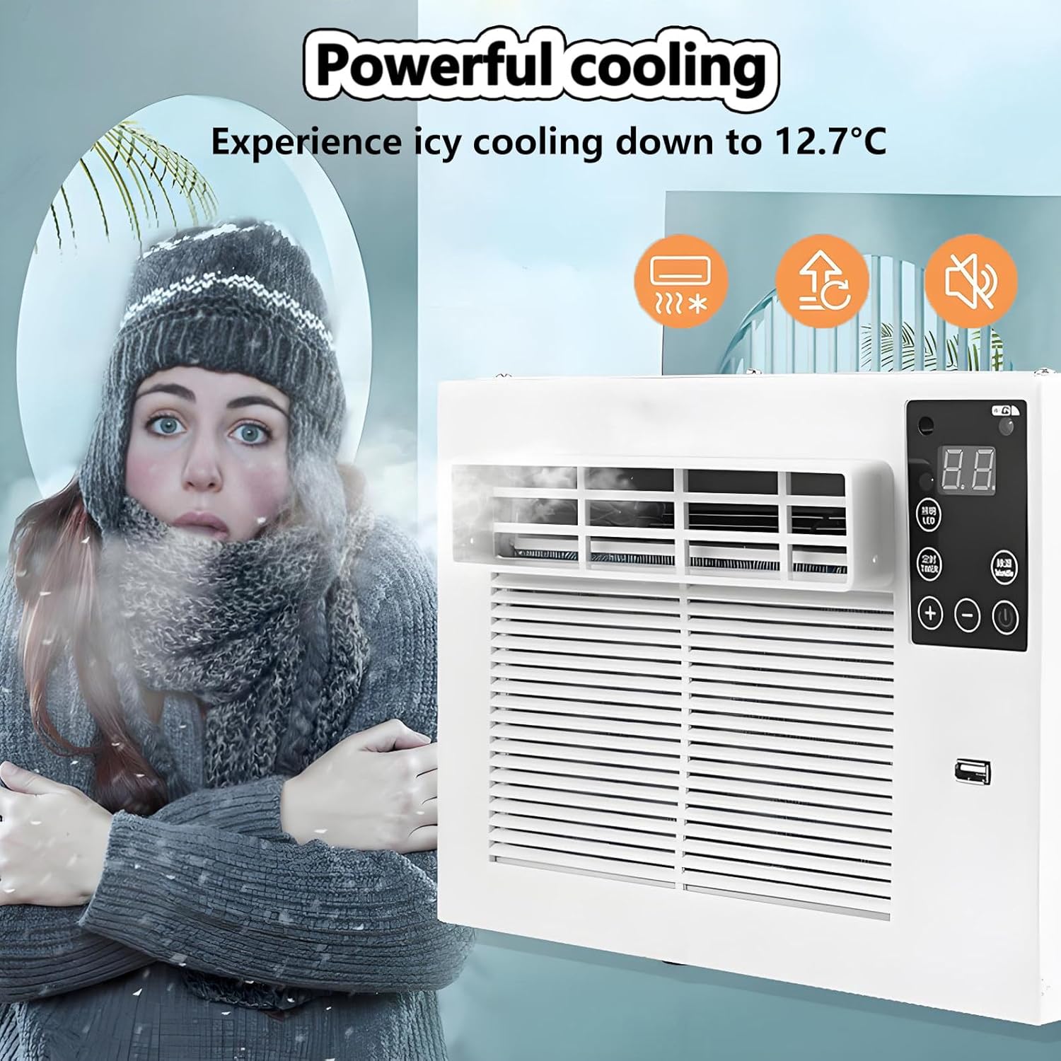 Portable Air Conditioner Mosquito Net Compact size Dehumidifier Personal Air Cooler Fan with Remote Control 1-12h timer Air Cooler Fan Unit for Room up to 5-8m²