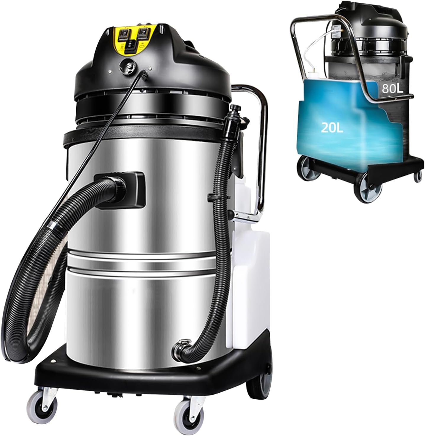 INTSUPERMAI 80L Carpet Cleaner Upright Carpet Cleaner Commercial Carpet Extractor Upholstery Cleaner 3 in 1 Multi-Purpose Floor Deep Cleaner