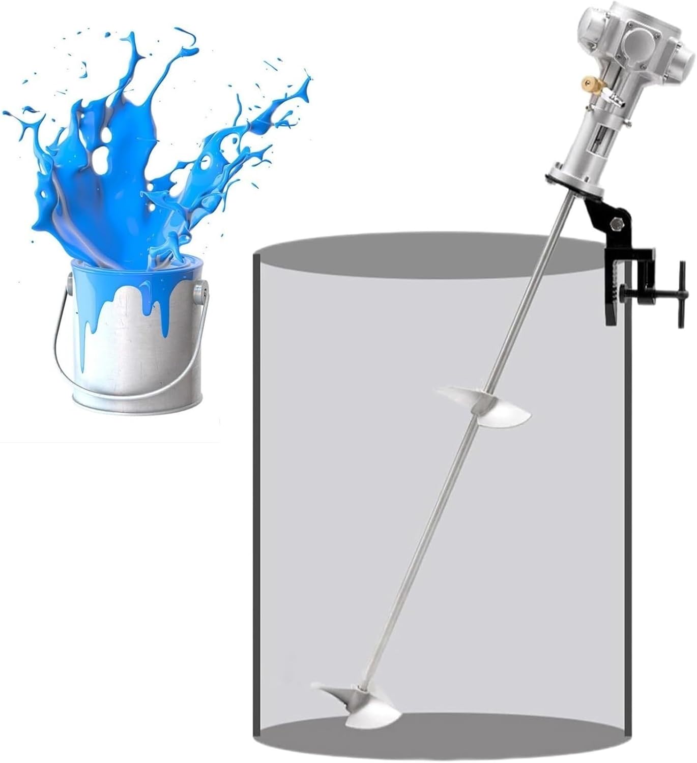 55 Gallon Tank Barrel Clip Paint Stirrer, Air Agitator Ink Coating Mixing Tool, Pneumatic Agitator, 3/4HP Air Agitator Paint Mix Tool, Coatings Mixing Machine for Viscous L(