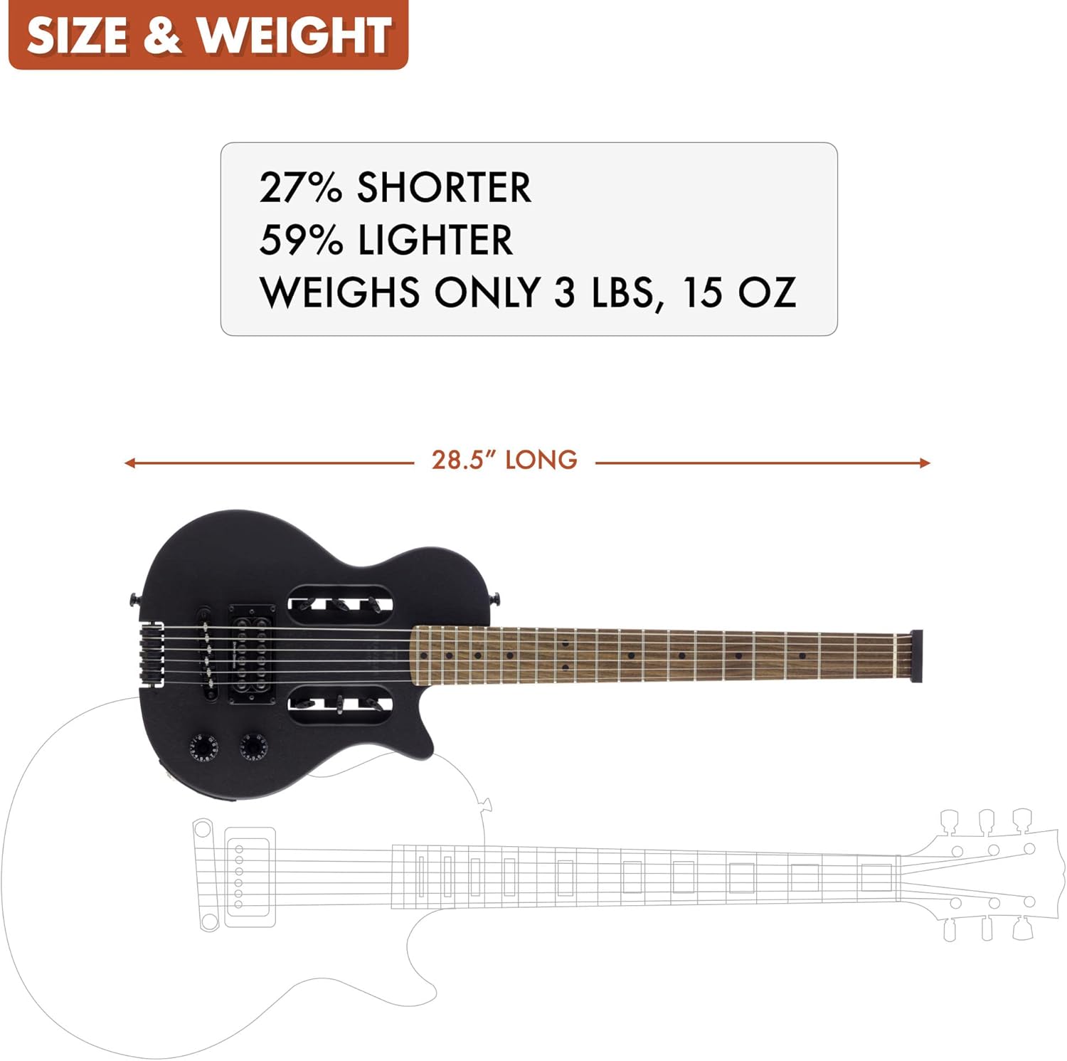 Traveler Guitar 6 String Solid-Body Electric Guitar, Right, Black Matte (EG1B BKM)