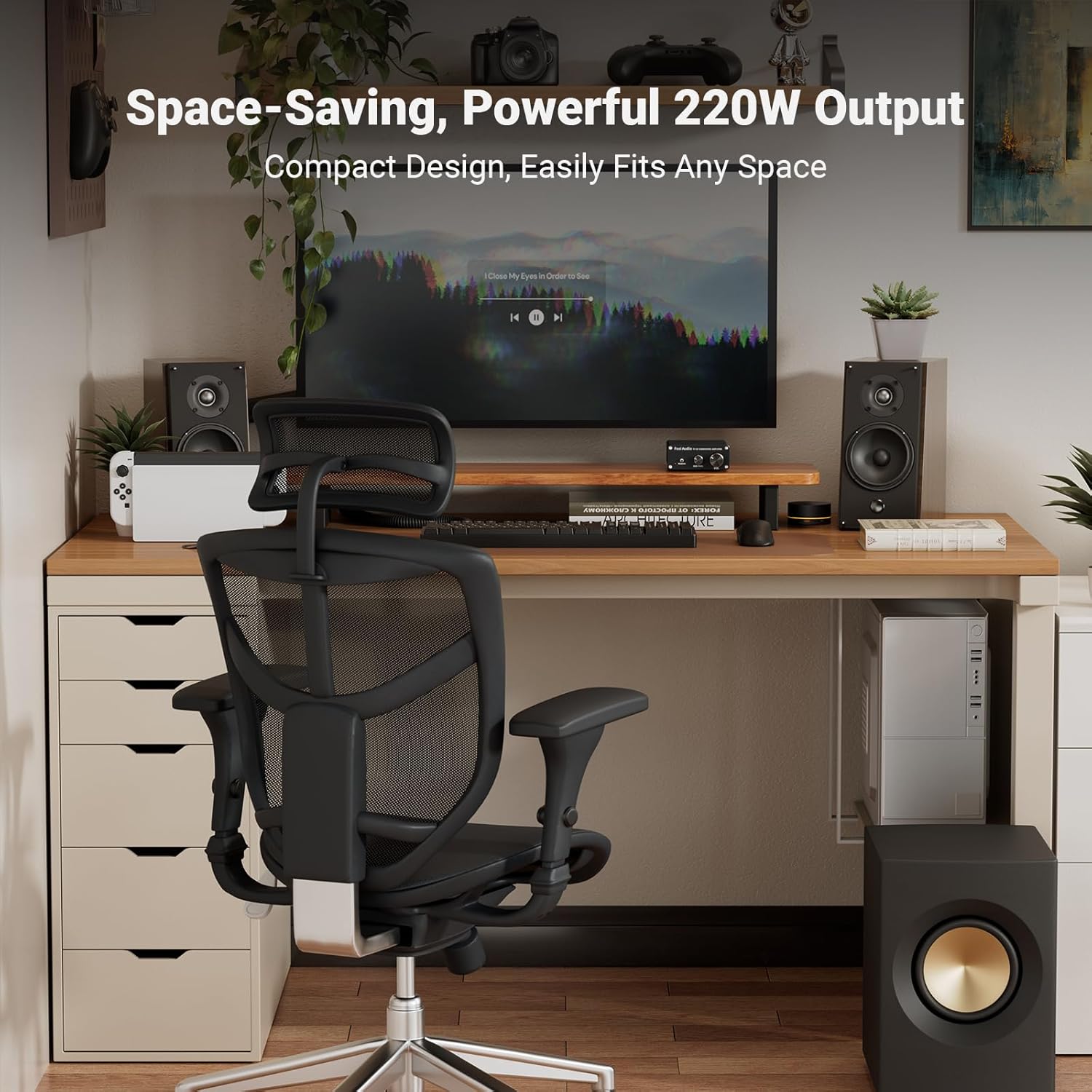 Fosi Audio TP-02 Subwoofer Amplifier Home Audio, Mini Bass Amp Mono Subwoofer Amp, with TDA7498E Chip 220W Volume and Frequency Control, for Powered Passive Subwoofers Bass Shakers