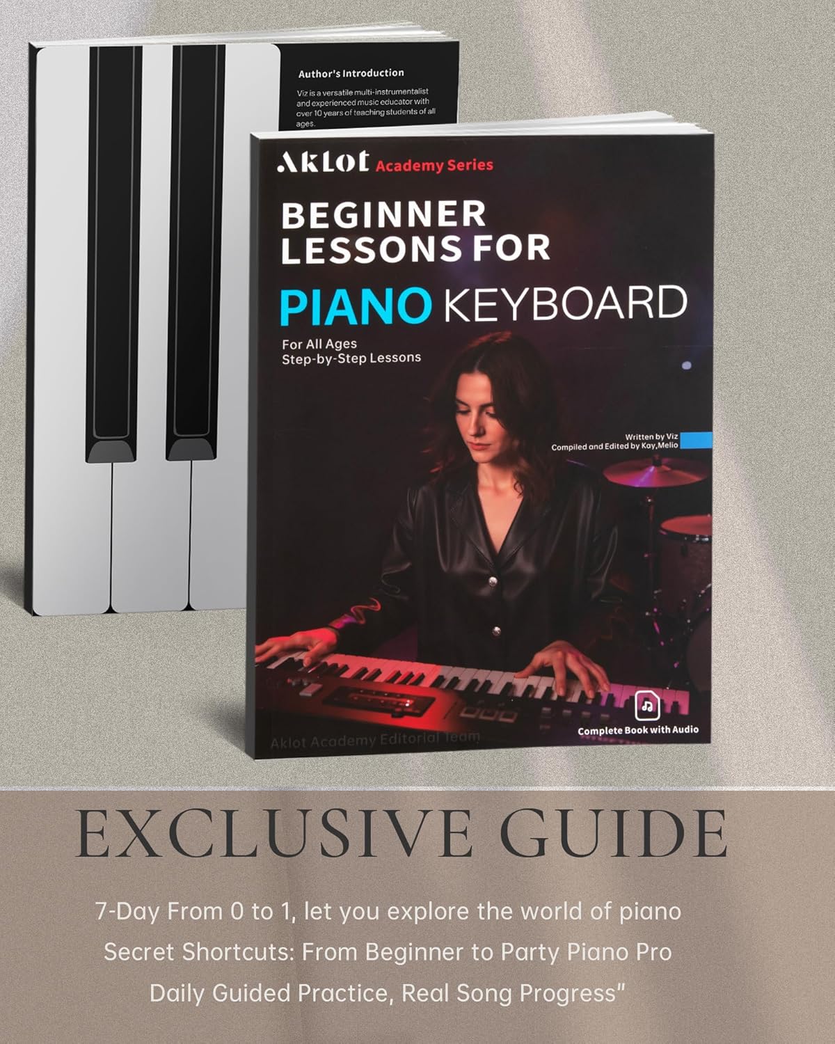 AKLOT Beginners Portable Keyboard Piano: Home Digital Piano with 88-Key Graded Hammer Action, Electric Triple Pedal, Dual 25W Speakers, USB-MIDI, Lesson Book, Headphones and Keyboard Stickers AUR-GO