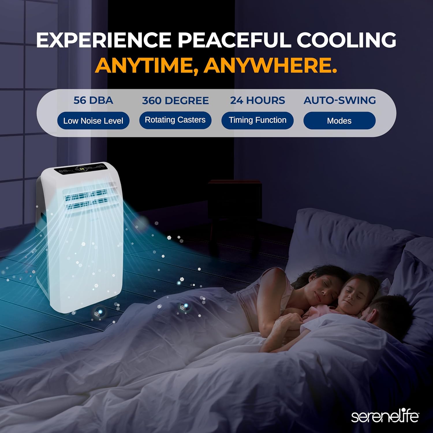 SereneLife Portable Air Conditioner + Heat 12,000 BTU with Built-in Dehumidifier - Portable AC unit for rooms up to 550 sq ft - Remote Control, Window Mount Exhaust Kit