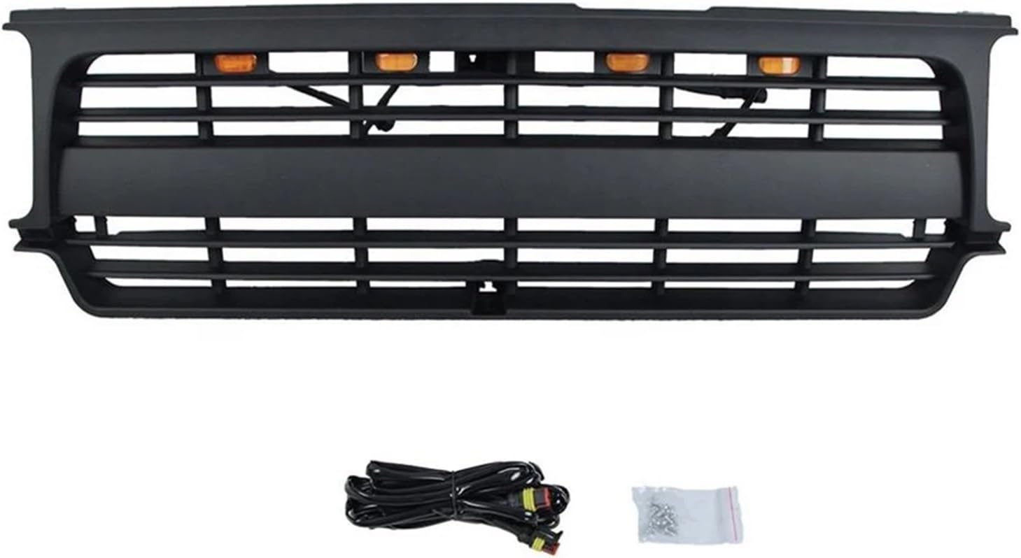 Auto Parts Other Exterior Accessories Front Racing Grille Car Grills ABS Mask Compatible for Land Crusier Prado LC80 1990-1997(with Lights)