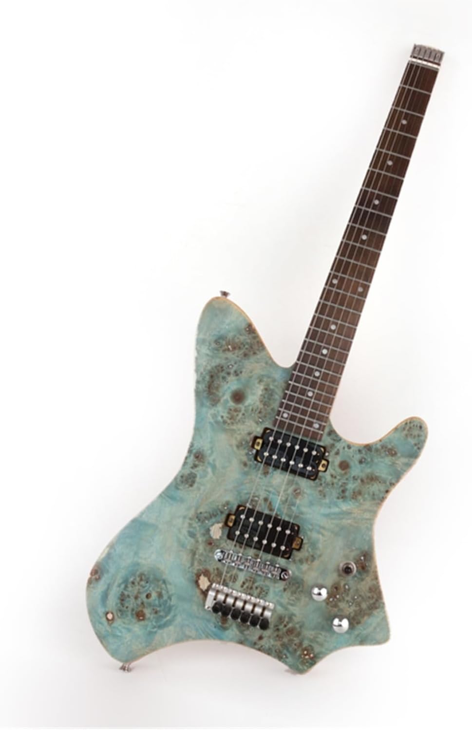 VENEKA Headless Electric Guitar Maple/Mahogany Neck Rosewood Fingerboard Headless Travel Portable Electric Guitar (Color : 01)