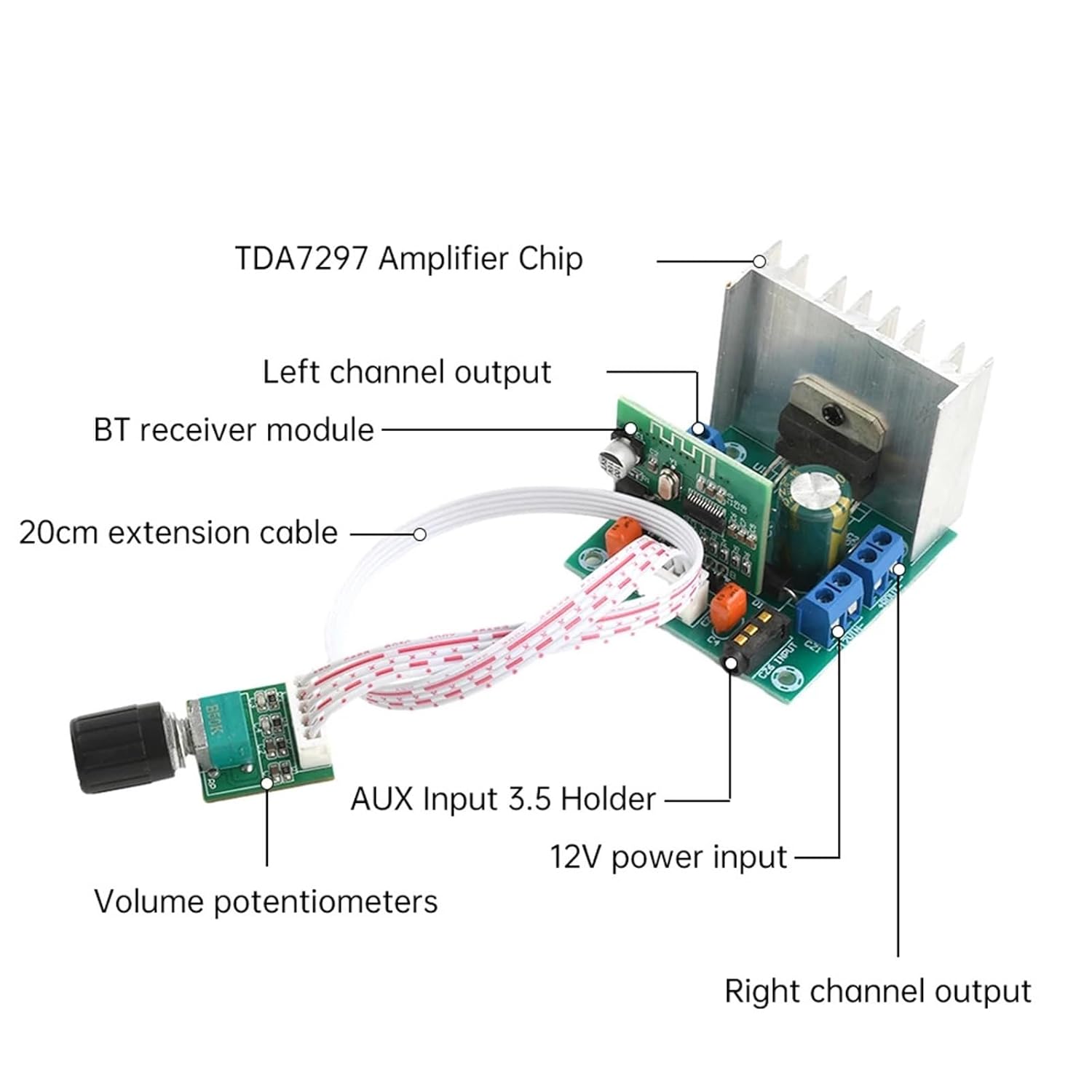 TDA7297 Amplifier Board Dual Channel 15W+15W Stereo Wireless Audio Receiving Module Digital Sound Amplifier AMP Module