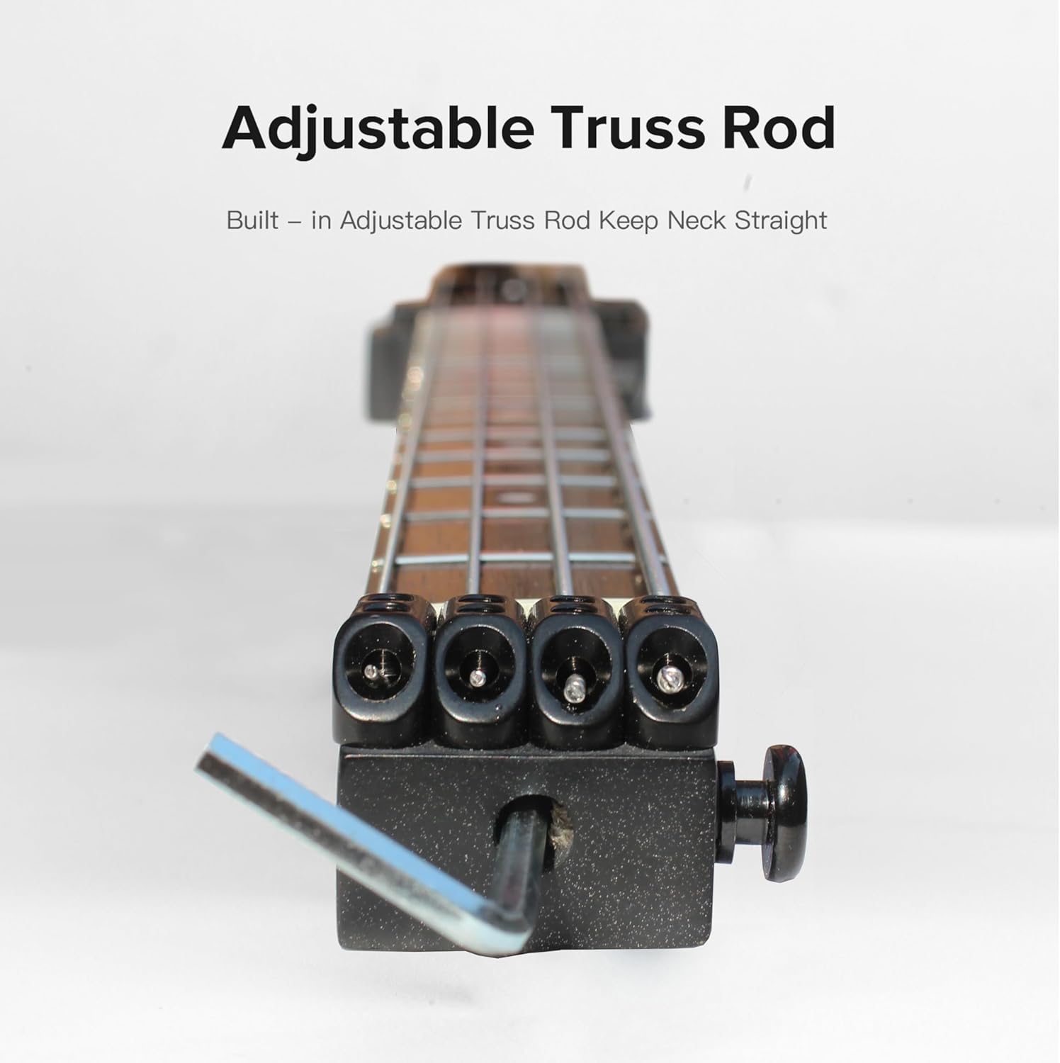 Batking Travel Bass Guitar Electric Headless Bass, 4 Strings Electric Bass with Gigbag & Truss Road & Wire