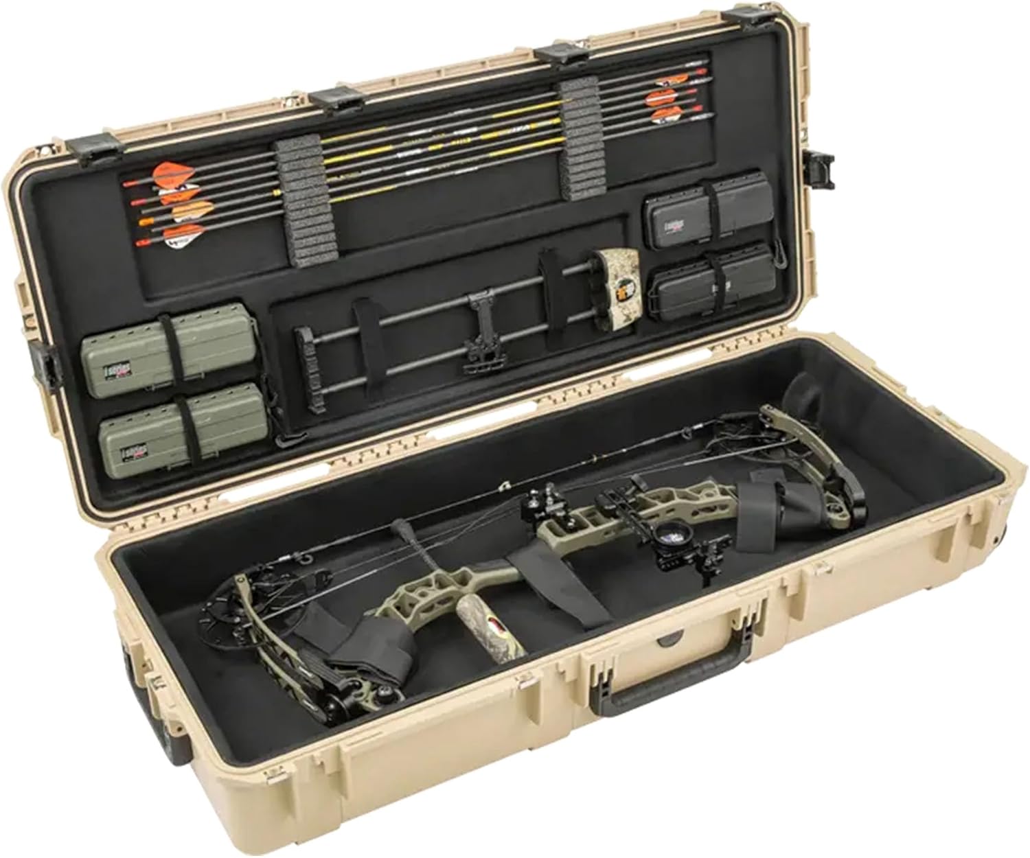 SKB Hard Protective Storage Case for Archery Bow and Arrows, iSeries Shaped Bow Case - Quiver Holder and Gear Box for Hunting Accessories