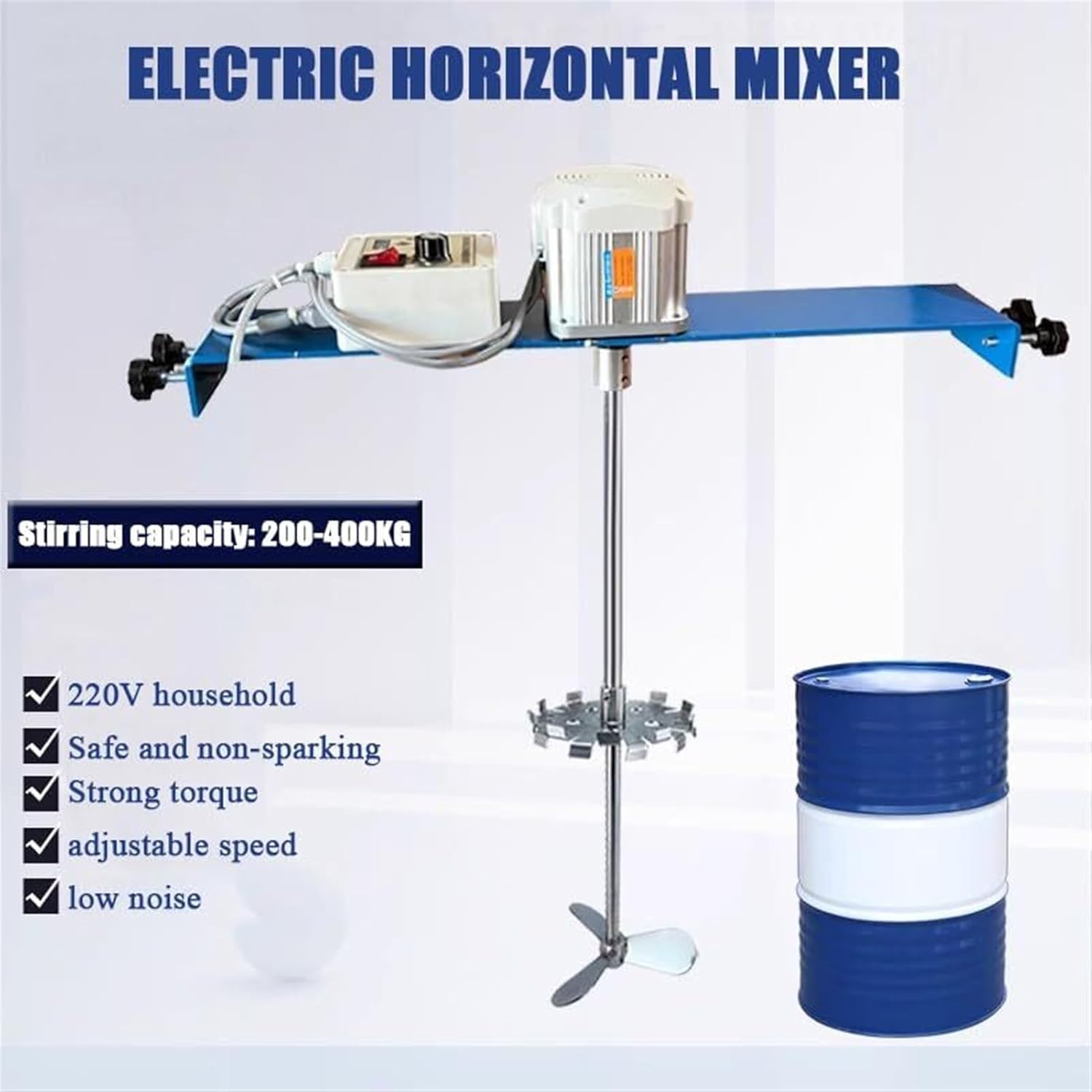 60 Gallon Paint Mixer, Barrel Paint Stirring Machine, With Support Hanger, Ink Coating Mixing Tool