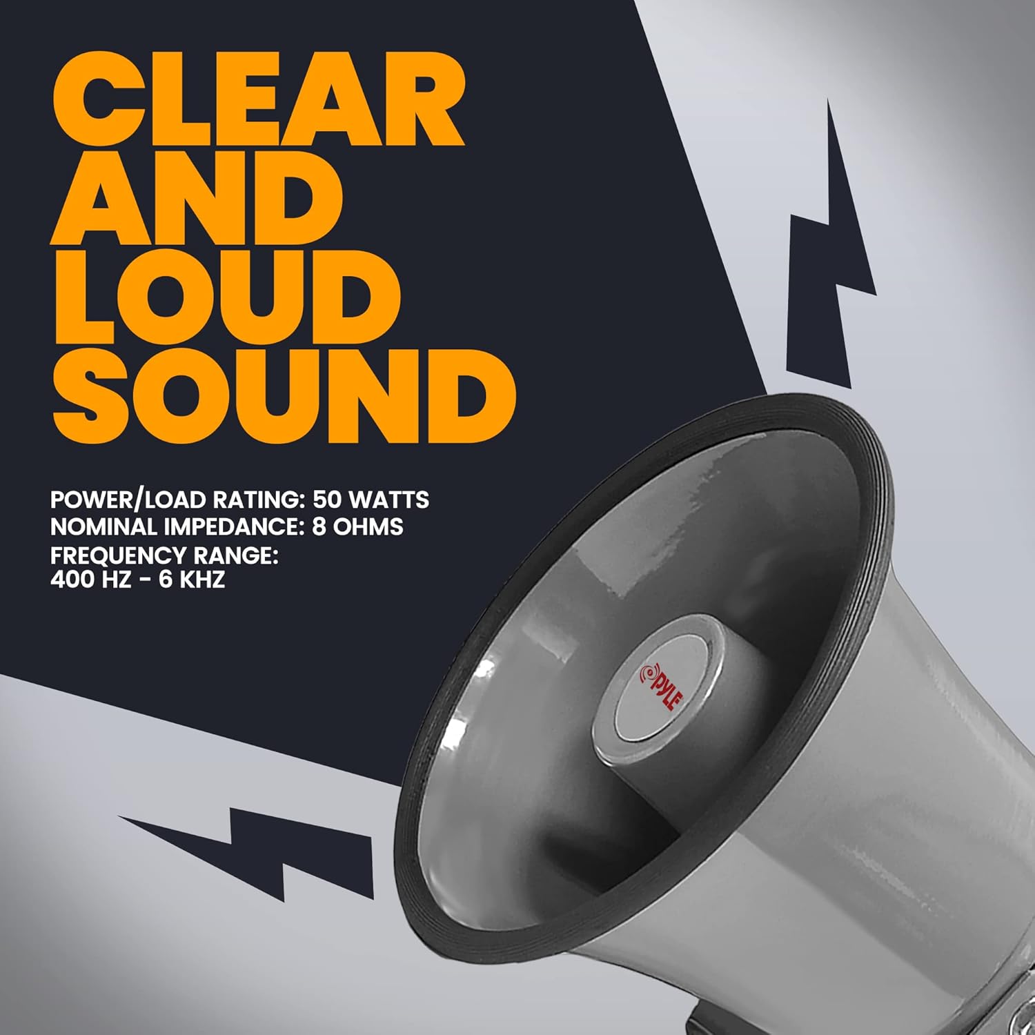 Pyle Indoor/Outdoor PA Horn Speaker - 8.1” Portable PA Speaker & Home Mini Audio Amplifier - 60W Receiver