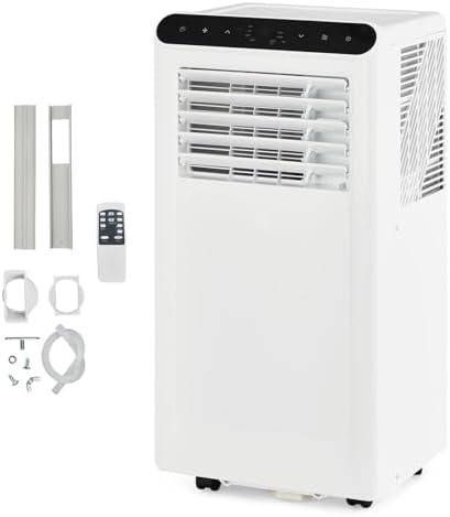 8,000 BTU Portable Air Conditioners, 3-in-1 Portable AC Unit Cools Up to 350 Sq.Ft, Quiet Air Conditioner with Fast Cooling/Energy Saving/Remote Control/24Hrs Timer for Bedroom, Office, Apartments, Wh