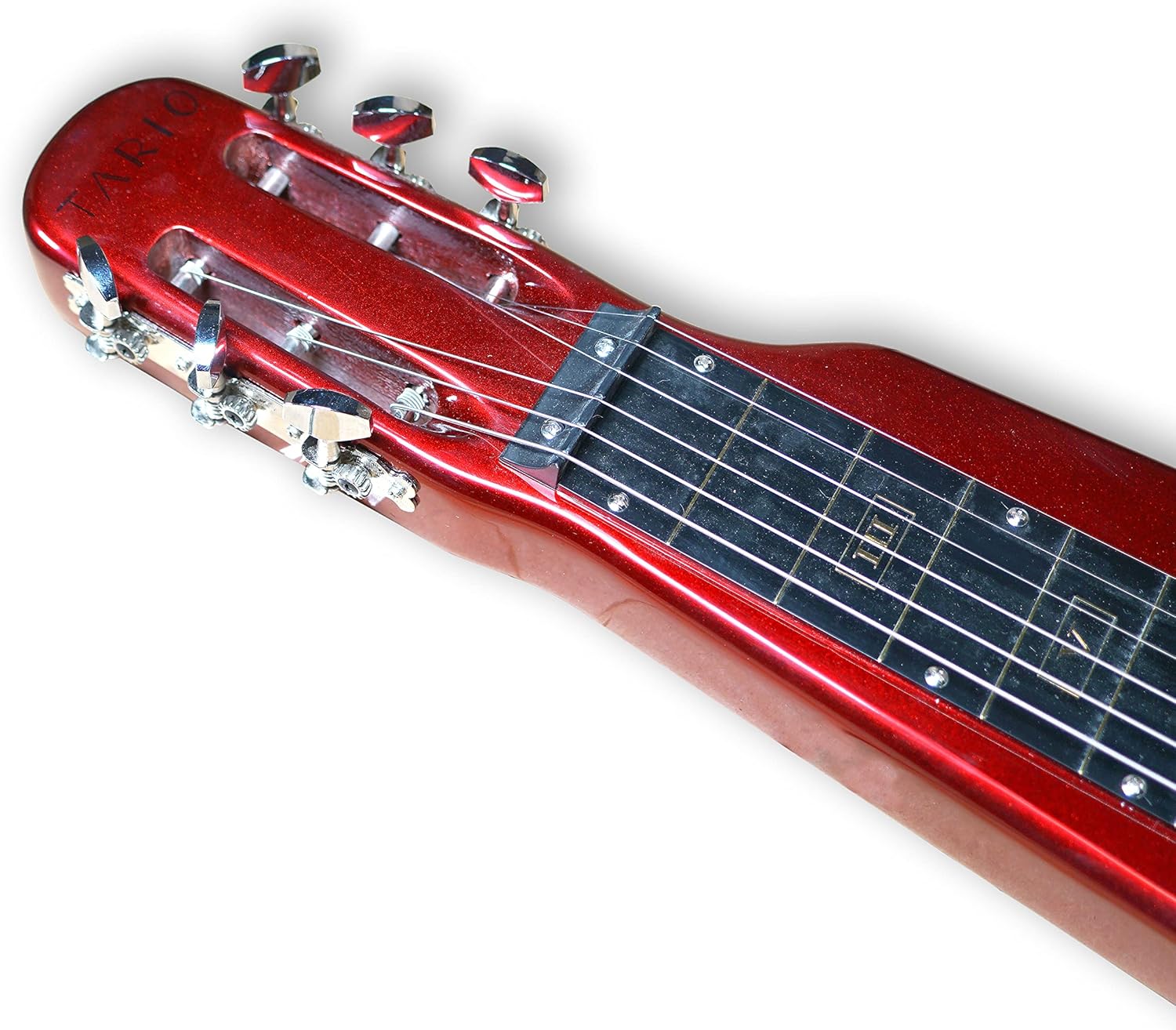TARIO Lap Steel Guitar 6 String Slotted Head Stock Electric Slide Guitars With Gig bag (Red)