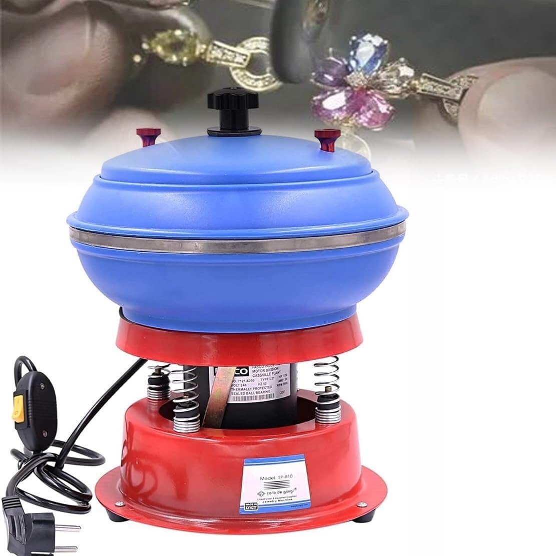 Jewellery Polishing Machine and Finisher Machine, 130W Vibrating Polishing Drum, Magnetic Tumbler Jewelry Polisher for Jade Jewellery, Agate