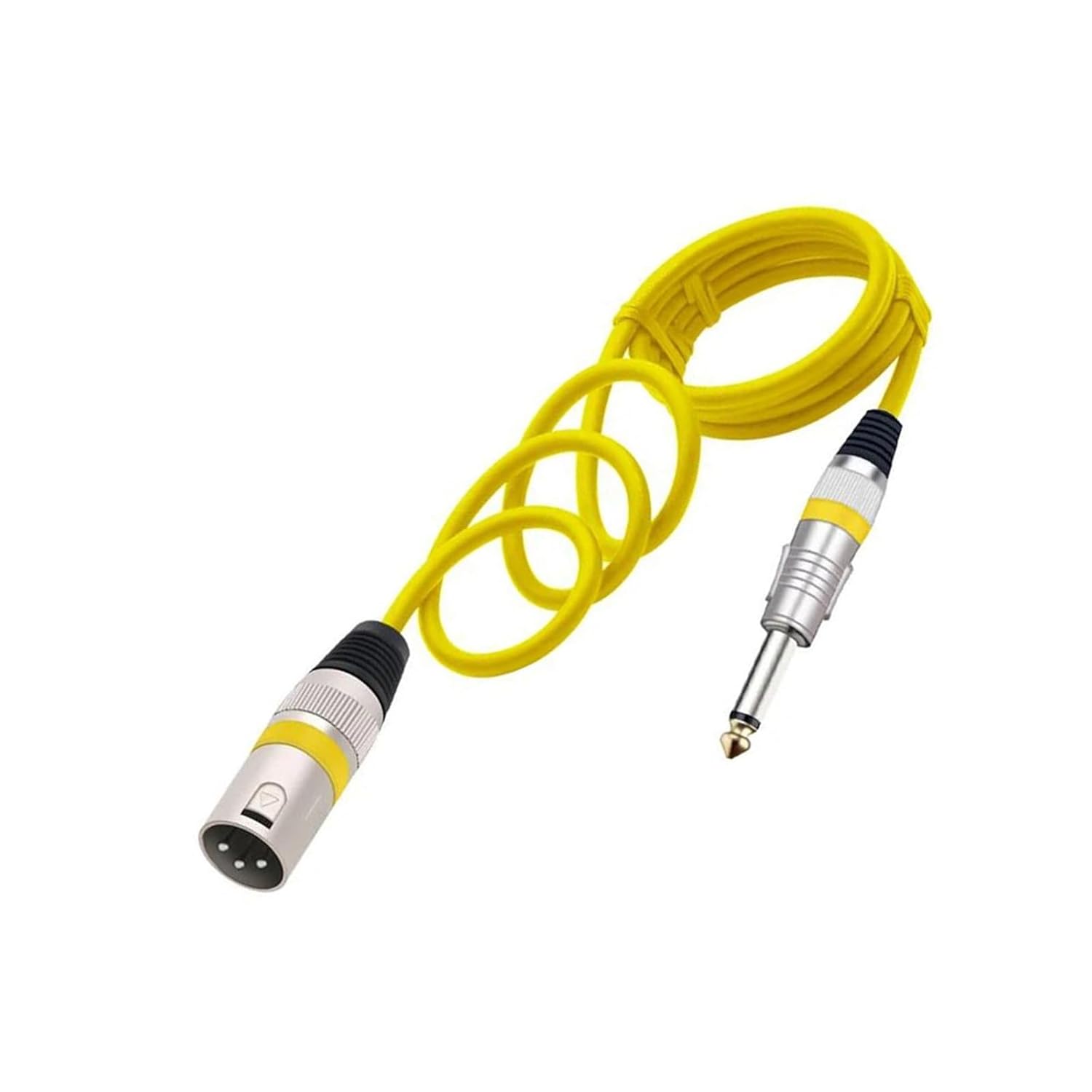 Pro Audio Cable Mic Cord Mono 6.35mm 6.5mm Male to 3Pin Male 6.3mm 1/4'' to Microphone Cable for Speaker Guitar Amplifier(Yellow,10m)