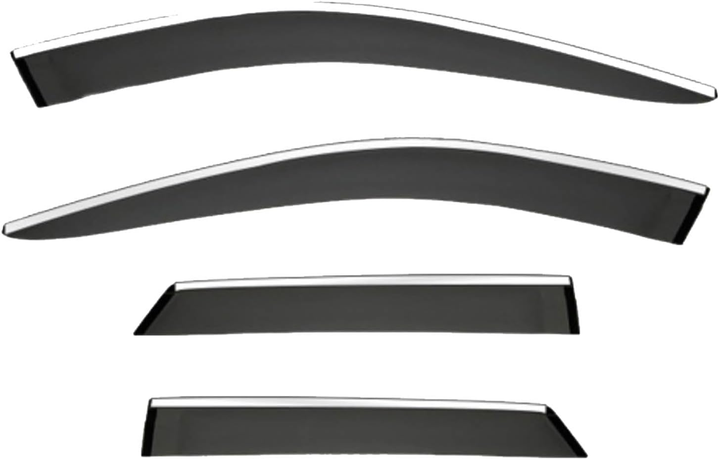 Window Deflectors for Benz M-Class MK2-W164 2006-2011, Sun Rain Guard Window Visors Vent Shades with Bright Stripes Car Accessories