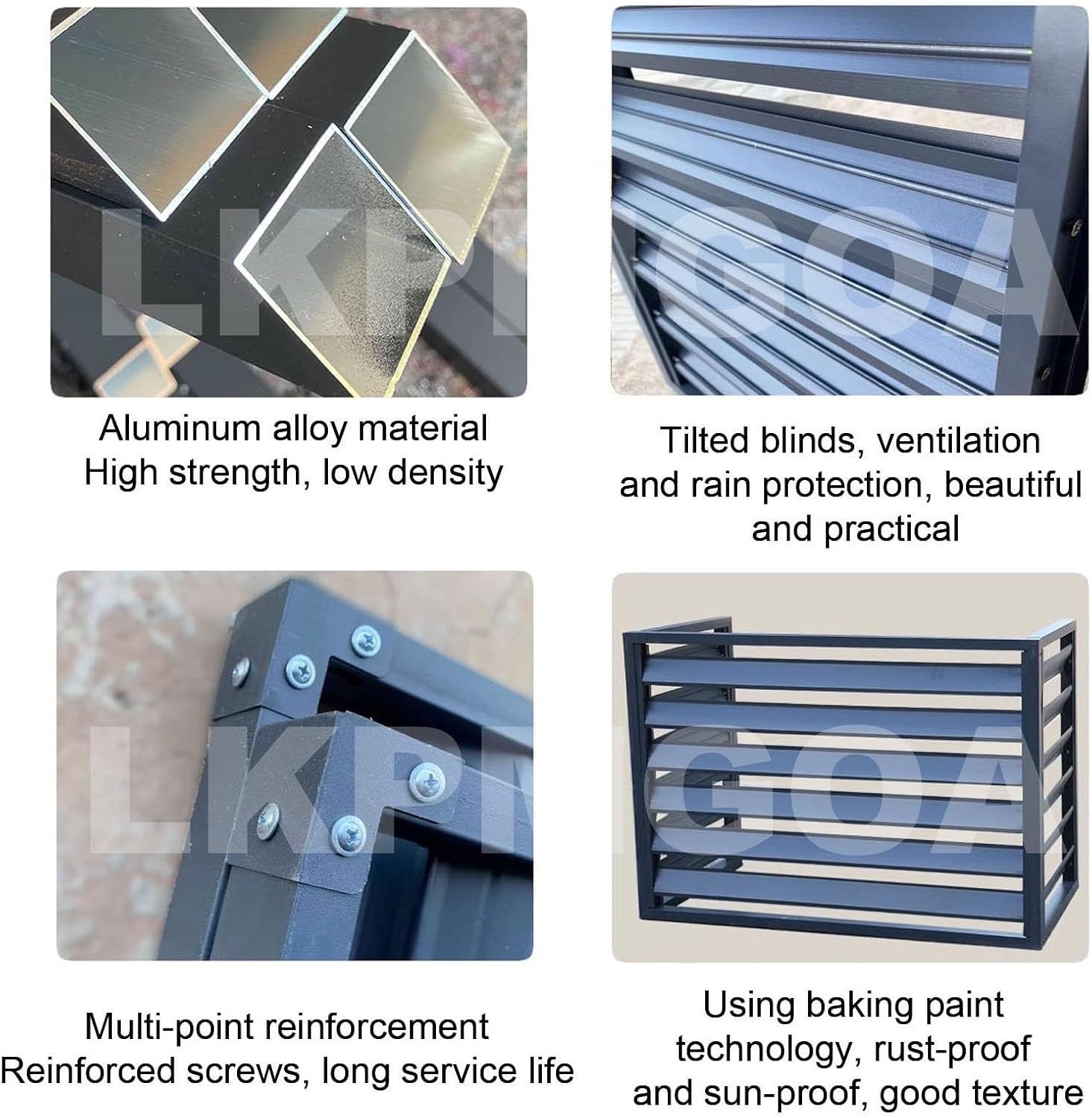 Aluminum Alloy Air Conditioner Fence, Support for Waterproof Plants, Privacy Fence, Theft Proof, Sturdy, Noise reducing(Brown,110cm)