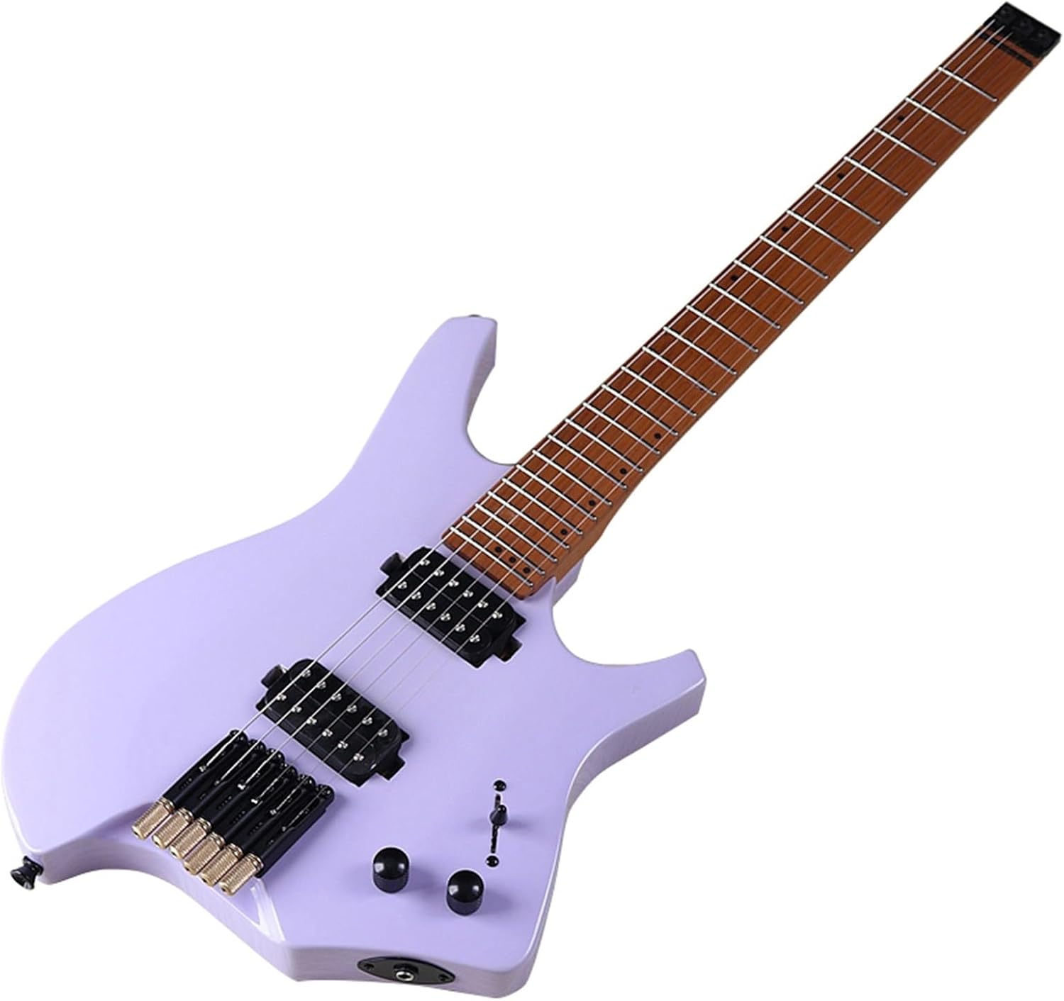 High Gloss Headless Electric Guitar 30 Inch Travel Guitar Solid Basswood Body Canada Maple Fingerboard Professional Headless Guitar (Color : 01)