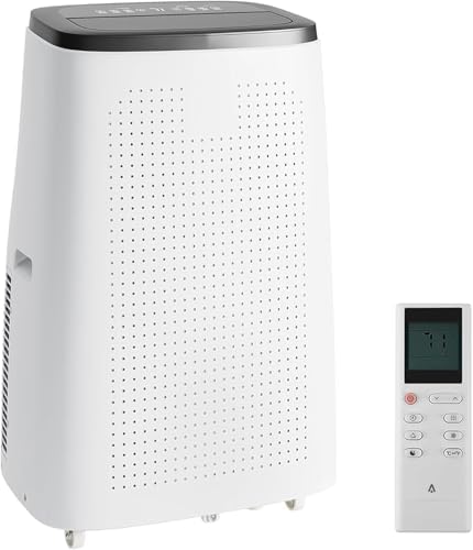 14000 BTU Portable Air Conditioner, 4-In-1 Quiet Portable AC Unit Up to 750 Sq. Ft, Portable Ac With Cooling, Fan, Dehumidifier,Energy Saving & Remote Control, for Rooms/Living Room, Dark Gray Top