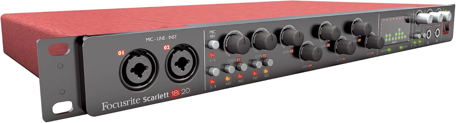 Focusrite Scarlett 18i20 (2nd Gen) USB Audio Interface with Pro Tools | First, 18i20-8 Mic Pres (AMS-SCARLETT-18I20-2ND-GE)