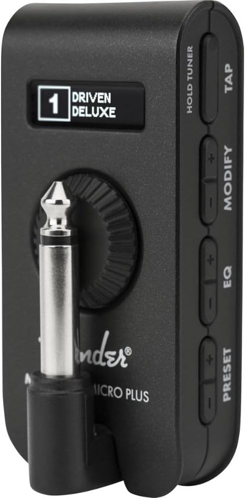 Fender Mustang Micro Plus Headphone Amplifier with Rechargeable Battery, Bluetooth Audio Streaming and 50 Amp and Effects Models Bundle with Fender Mustang Micro/Micro Plus Headphone Amplifier Case