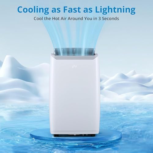 12000 BTU Portable Air Conditioner, AC Unit with Built-in Cool, Dehumidifier & Fan Modes for Room up to 550 sq.ft Conditioner Remote Control, 24 Hour Timer, Installation Kit