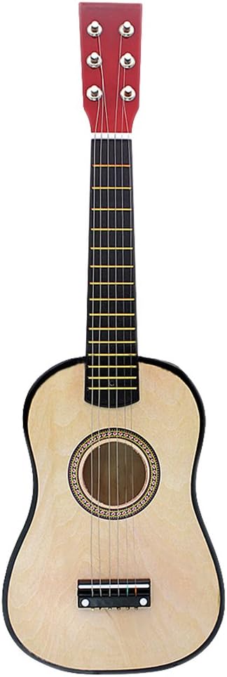 23in Wooden Guitar Basswood 6 String Mini Guitar Musical Instrument for Beginners (Wood)