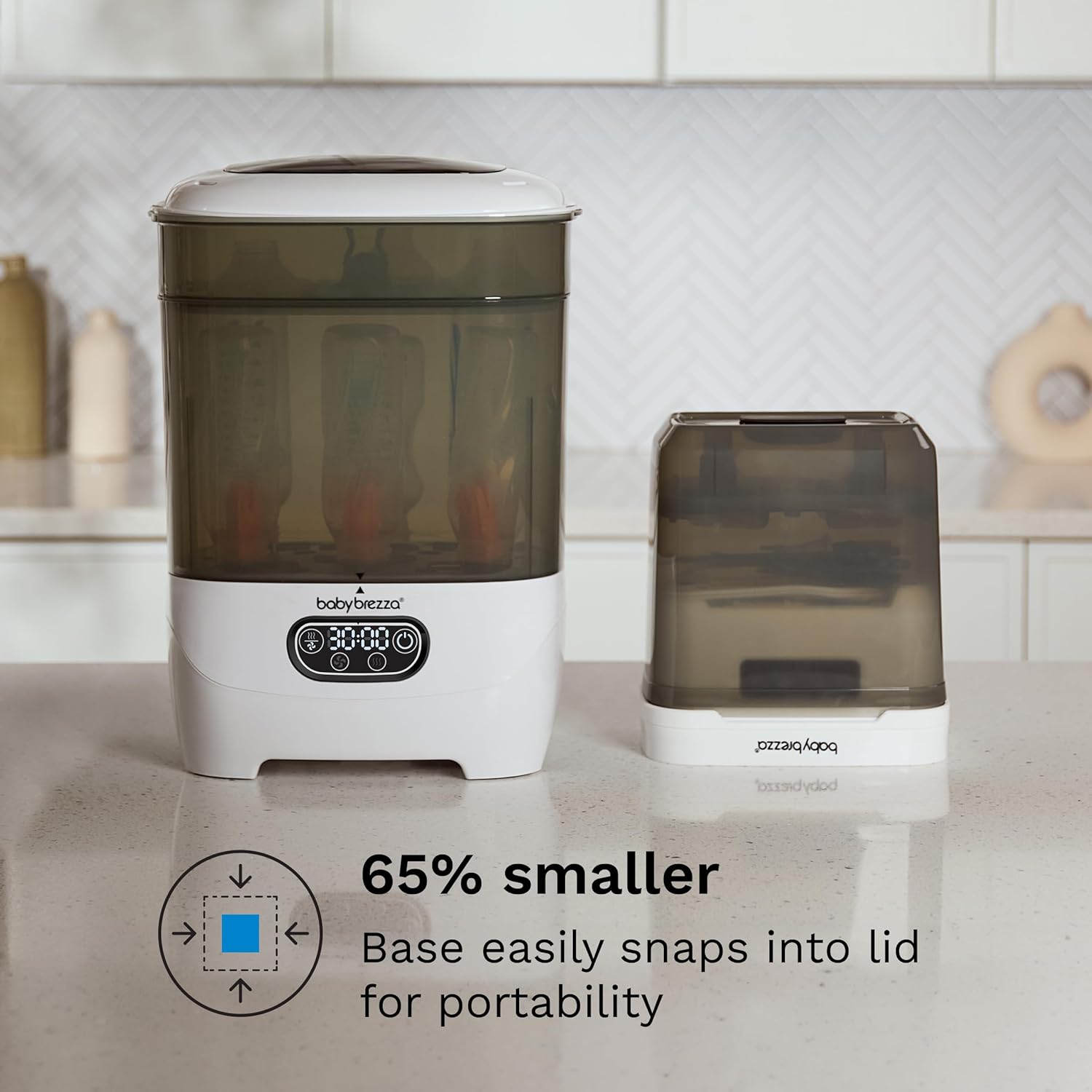 Baby Brezza Portable Baby Bottle Sterilizer Dryer for Travel - Mini Sterilizer Fits Bottles, Pump Parts and Accessories