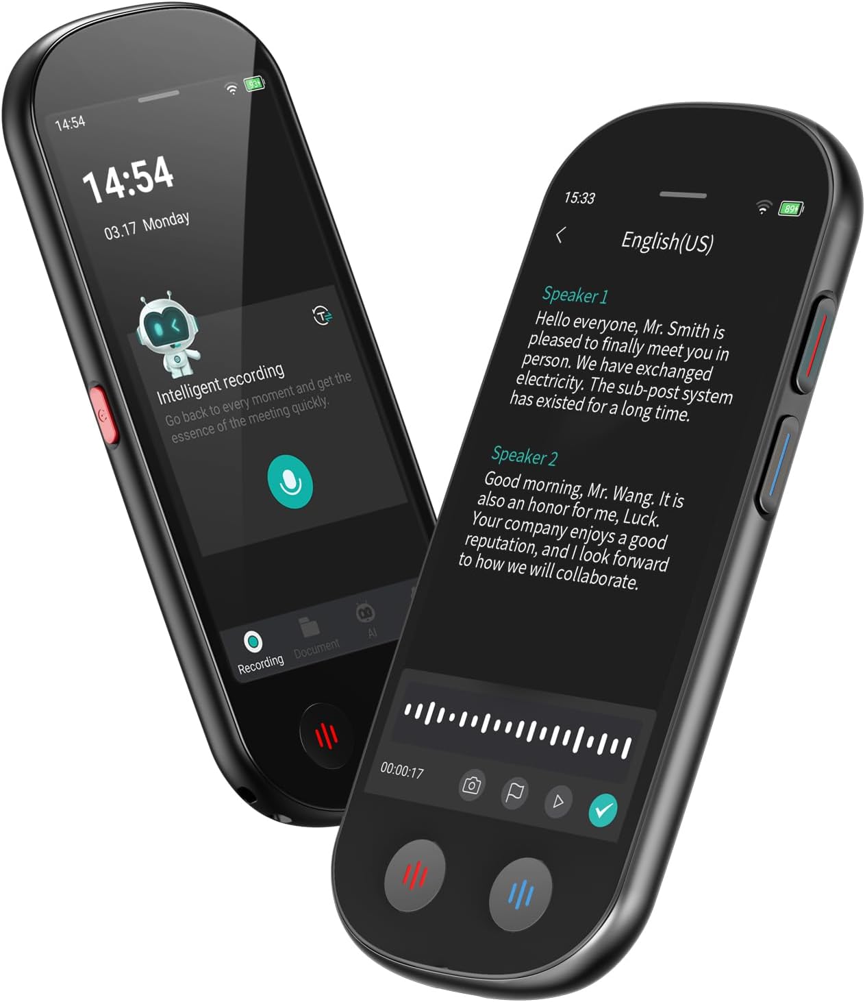 AI Voice Recorder with Playback, 80GB Memory Note Recorder Supports 134 Languages & Real Time Transcription and AI Summary, Audio Digital Device for Meetings, Lectures, Interviews