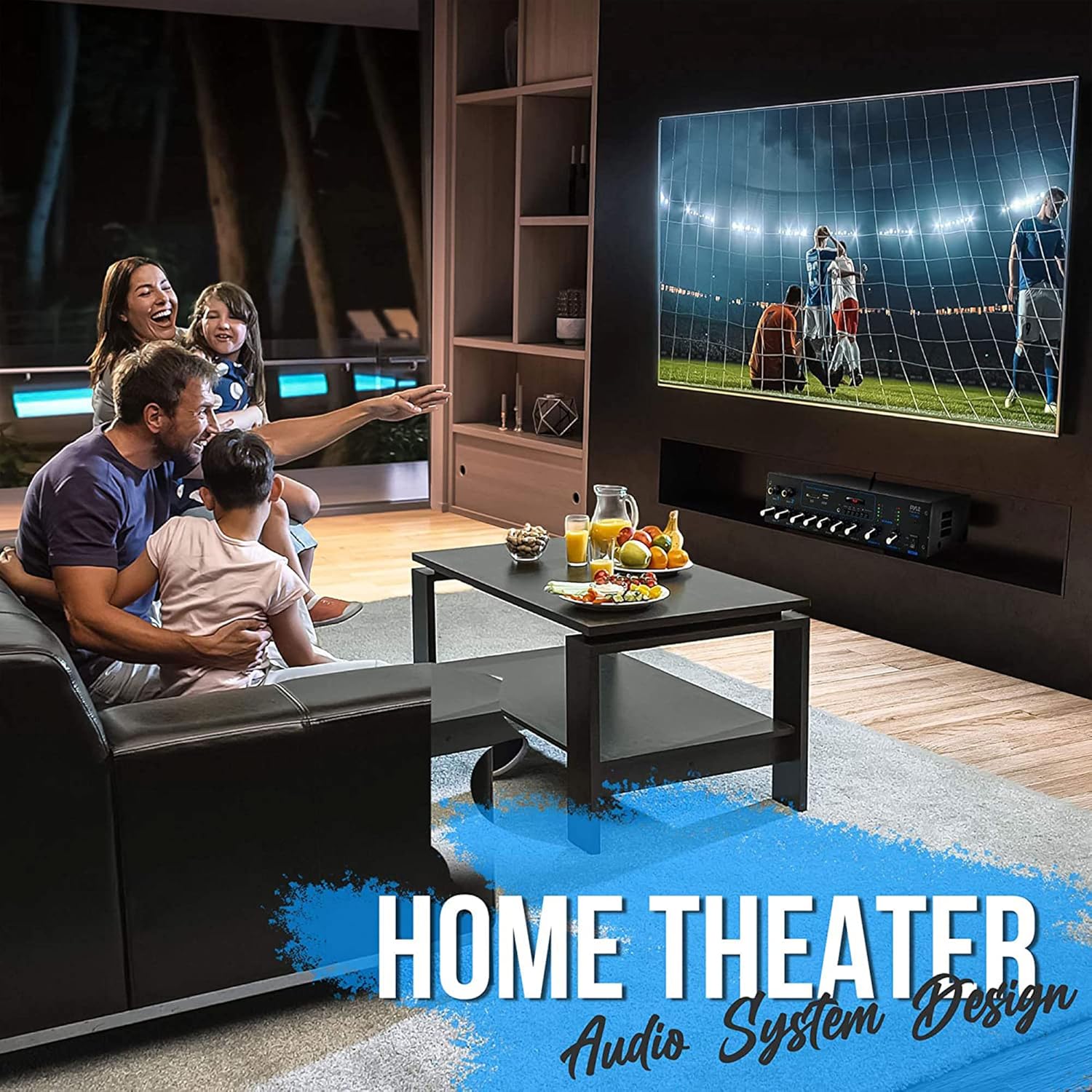 Pyle Professional Powered Amplifier & Bluetooth Receiver Stereo Audio System, FM Radio, (2) 1/4'' Microphone Input Jacks, MP3/USB/SD/AUX Playback, LCD Display ID3 Tag Readout 600 Watt - PT506BT.5