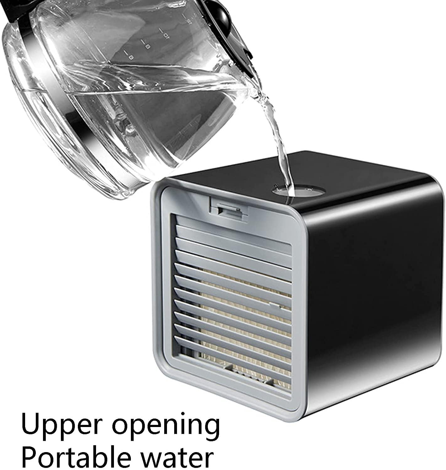 Portable air Conditioner Air Cooler Portable Cooling Fan Built-in 380ml Water Tank 3 Adjustable Speeds USB Personal Table Fan for Home Office and Room