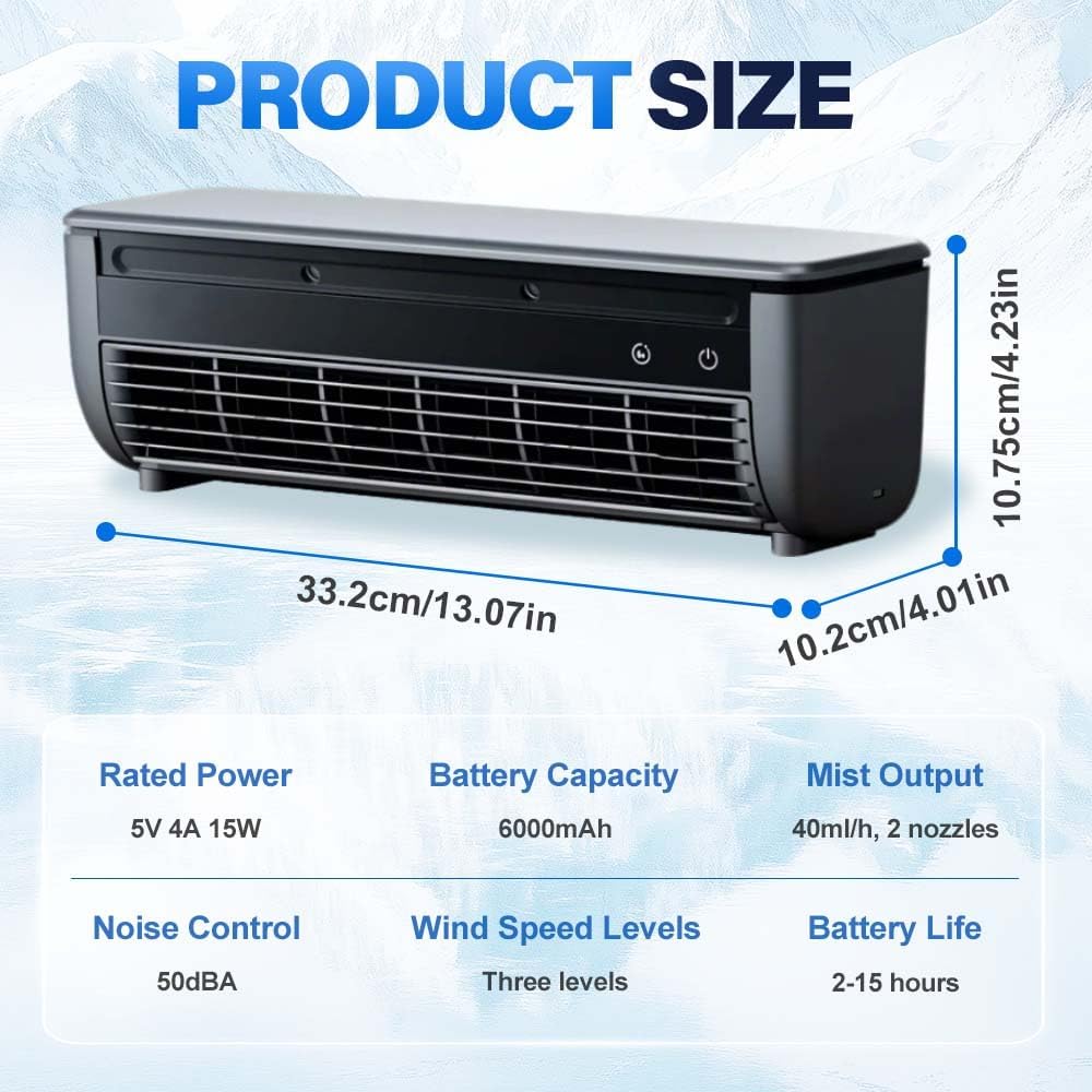 Wireless Air Conditioner, New No Drilling Kitchen Wall Mounted Fan with Remote, Mini Portable Cooling Solution for Kitchen and Bedroom