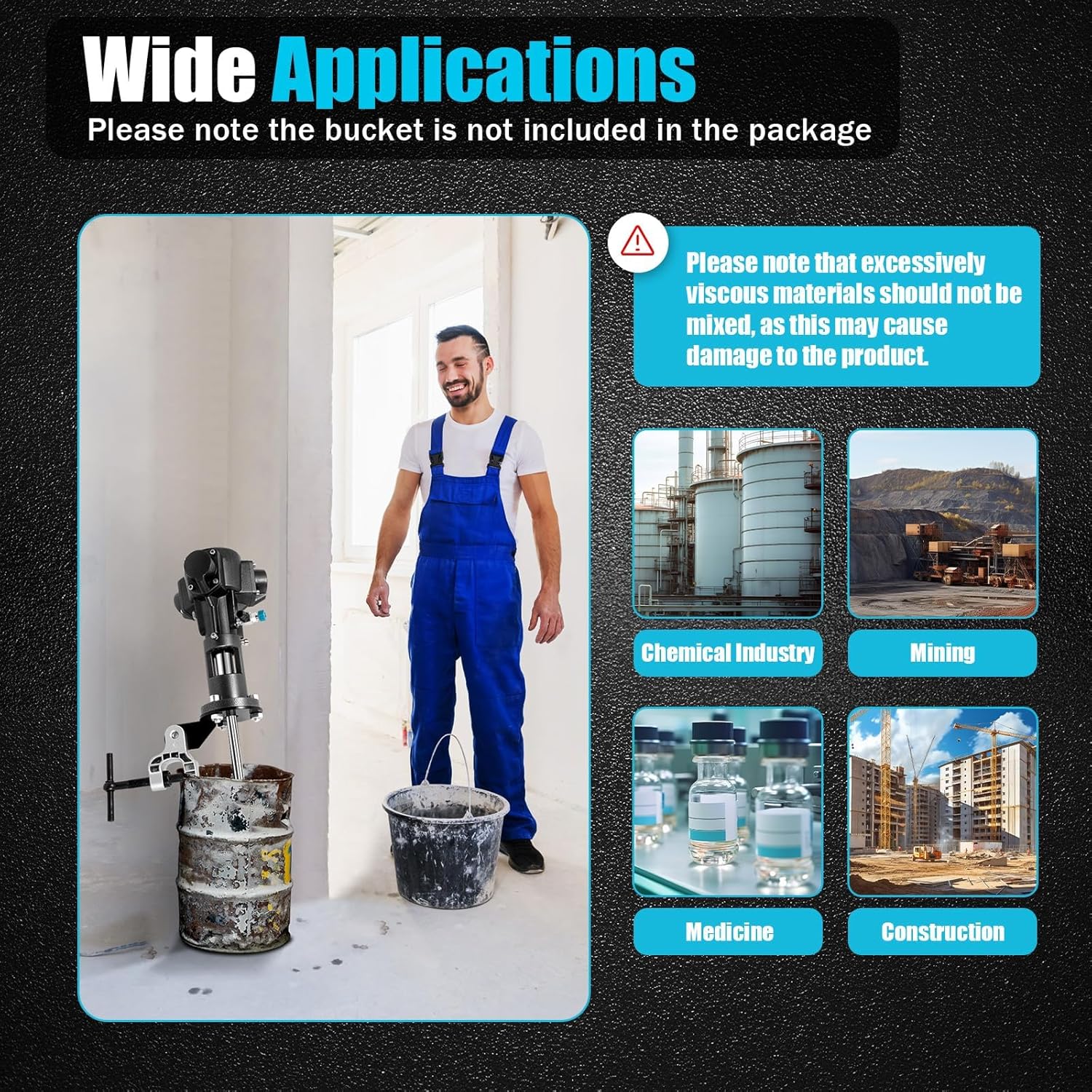 50 Gallon Pneumatic Paint Mixer, Clamp Mount Tank Barrel Drum Mixe, Pneumatic Automatic Mixer Machine, Torque 0-64N.m, Speed 2500RPM, for Ink Coating Mixing Tool