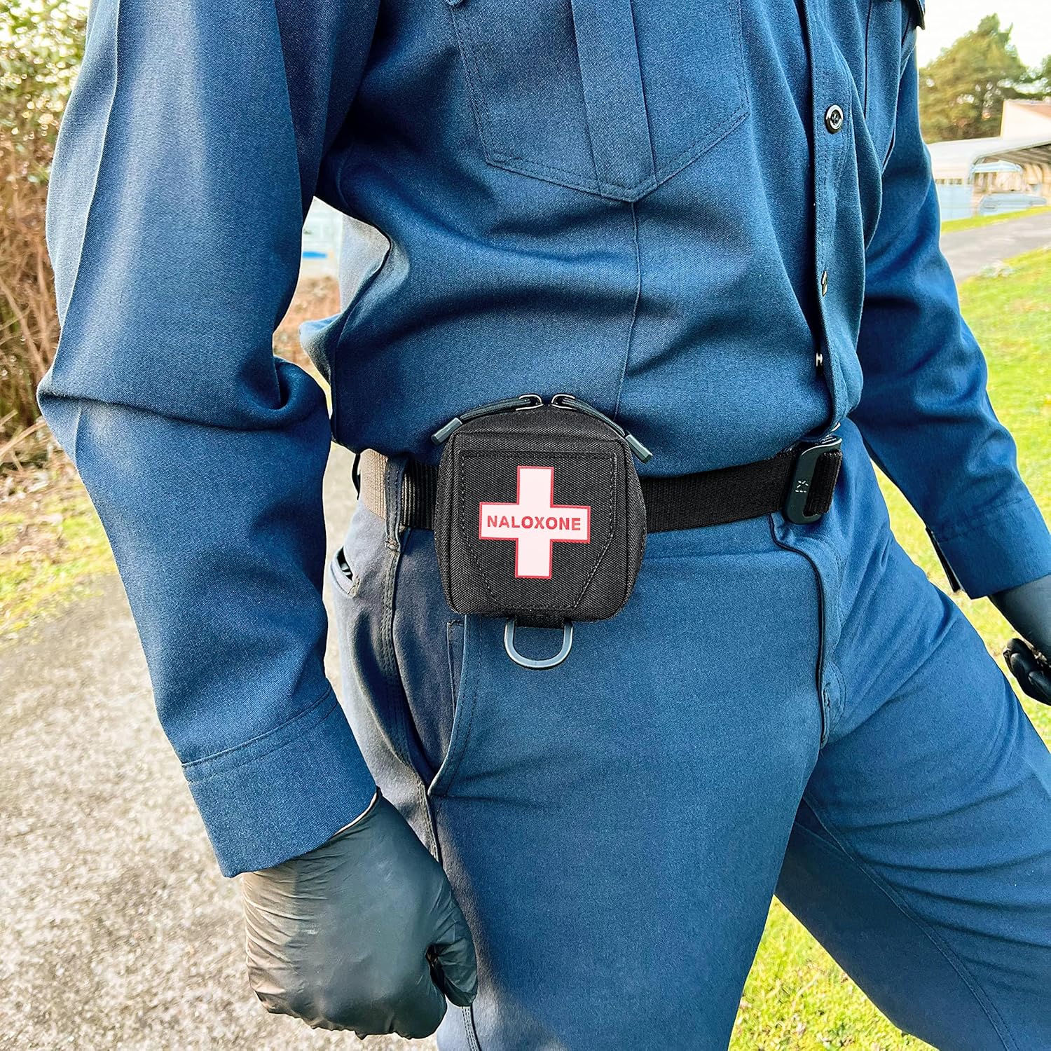 100 Pack Naloxone Belt Pouch for Overdose Kits with MOLLE Straps | Attaches to Duty Vests, Backpacks & Belts | Compact Design Holds Two Naloxone Nasal Spray Doses & Accessories | Naloxone Not Included