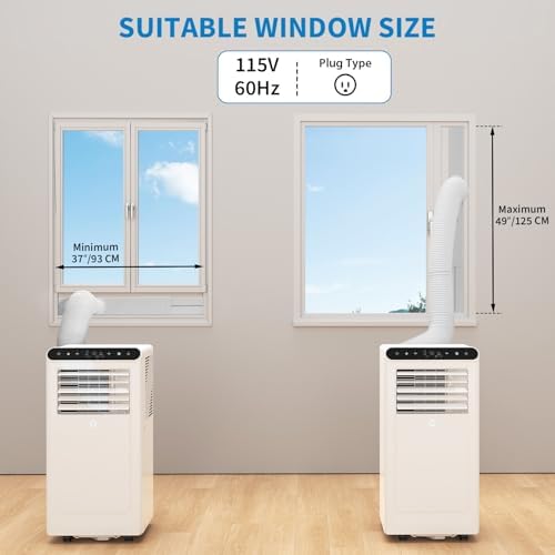 Portable Air Conditioner 8000 BTU, 3-in-1 AC Unit with Dehumidifier & Fan, Cools Rooms Up to 350 Sq.Ft, Remote Control, LED Display, Timer, Window Kit