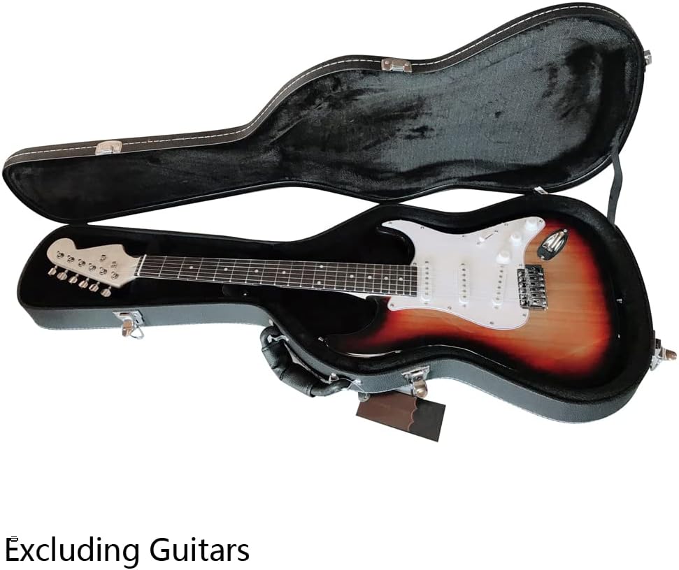 Ktaxon Electric Guitar Hard Case, Wooden Hard-Shell Protective Carrying Case for KST-Style 39-Inch Electric Guitar with Lock Latch Padding