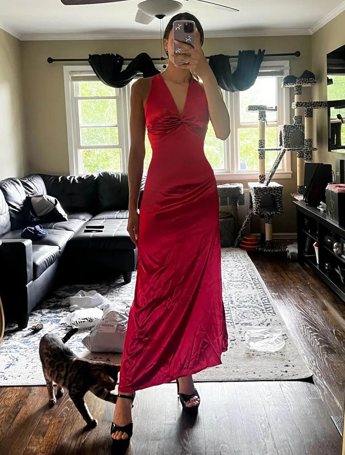 BOLENSYE Halter Silk Prom Dresses 2025 Mermaid Long Satin Bridesmaid Dress for Women