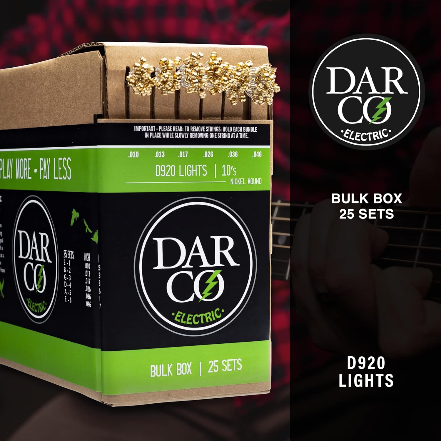 C.F.Martin 41BULKBOXD920 Darco Nickel Wound Electric Light, 25 Set Straight Length Bulk